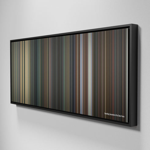 Side view of Framed Buff's of everything.everywhere.all.at.once Frome on the wall