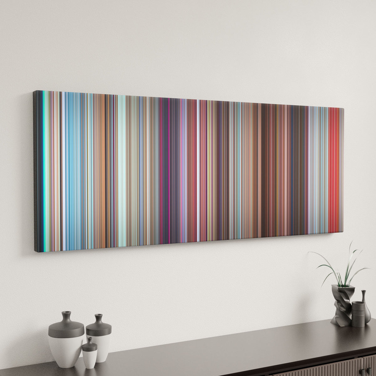 Minions canvas art in modern interior - movie color palette
