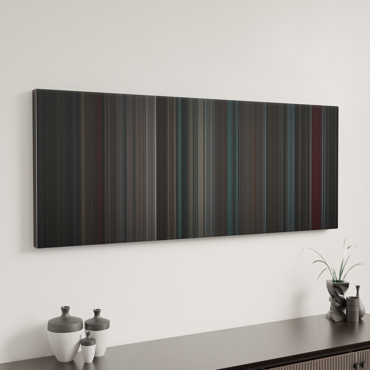 Stranger Things: Chapter Four: The Body canvas art in modern interior - movie color palette