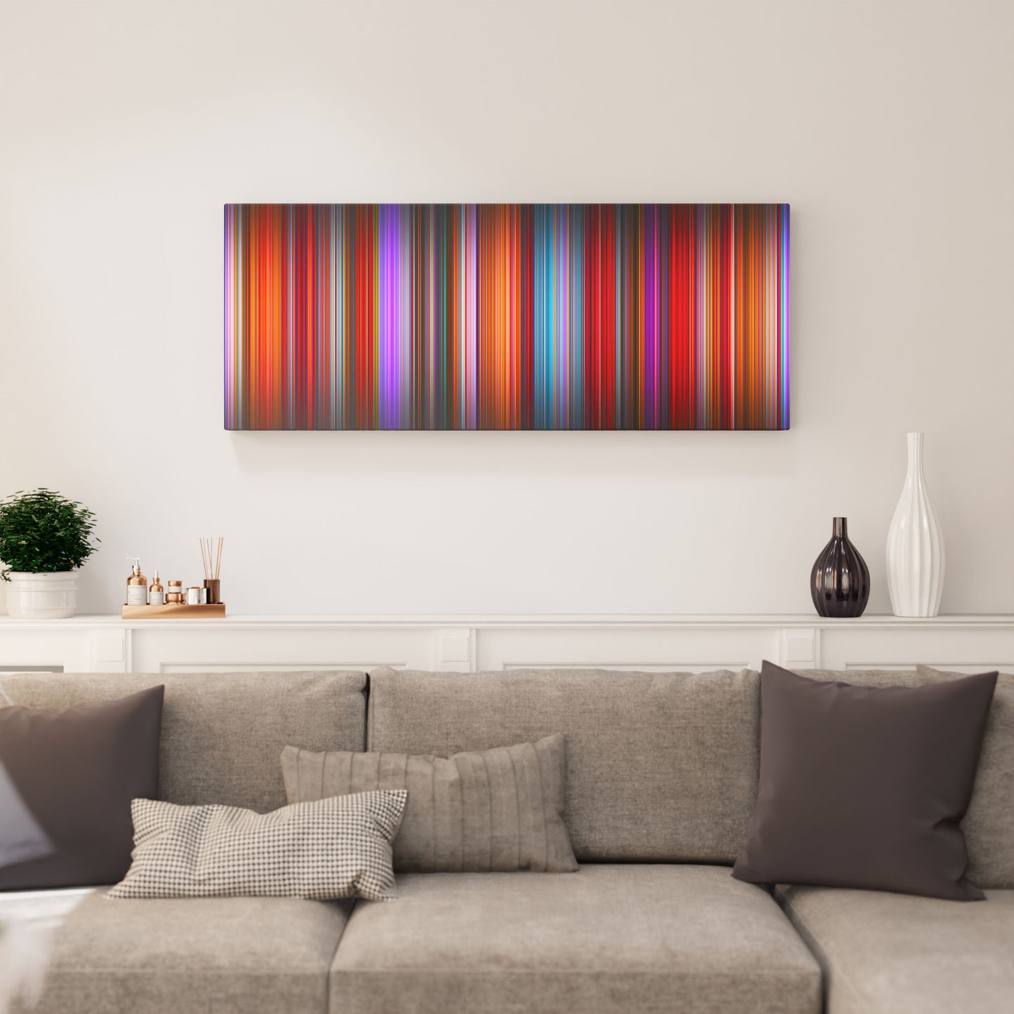 Living room interior with elemental Frome on the wall