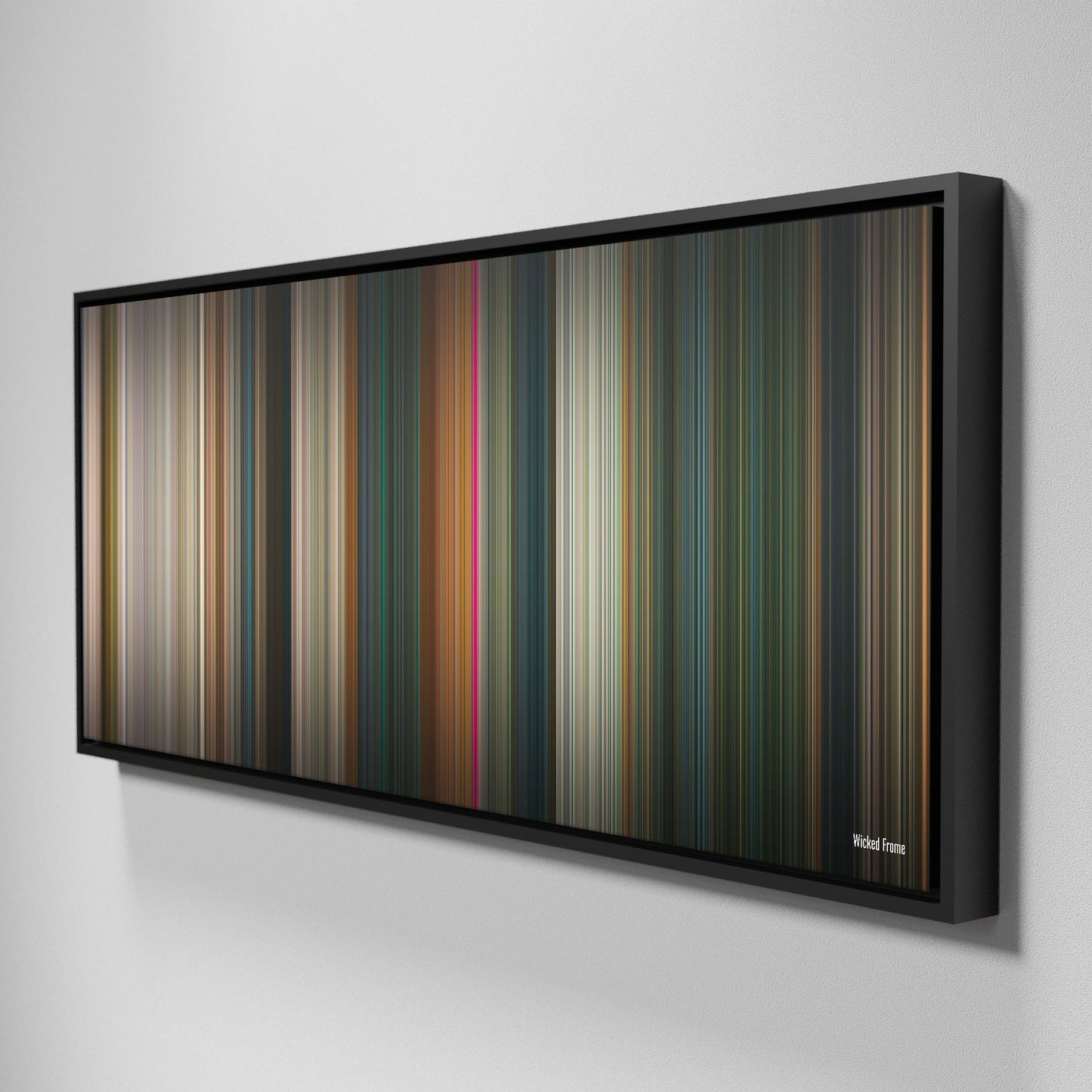 Side view of Framed Buff's of wicked Frome on the wall