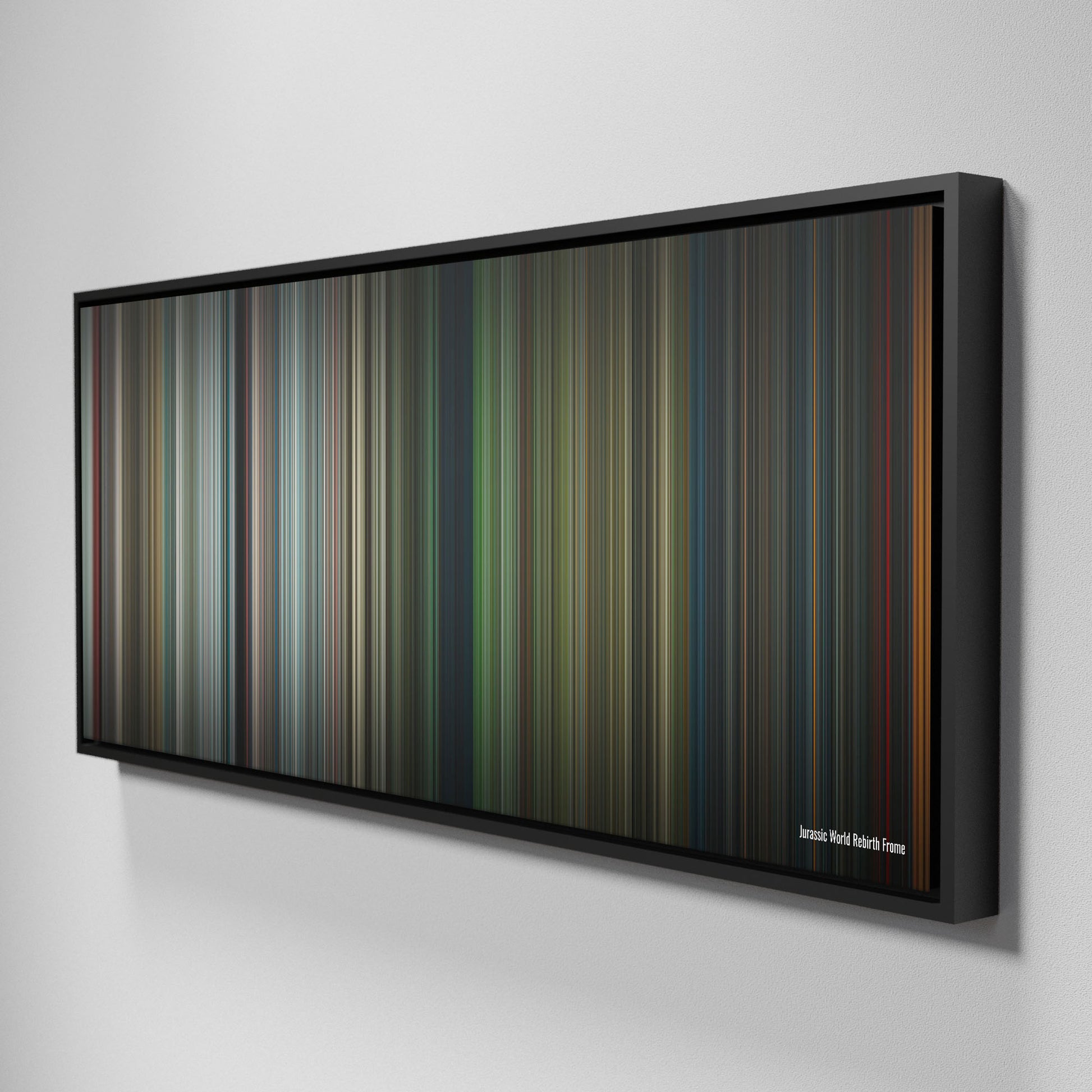 Side view of Framed Buff's of jurassic_world_rebirth Frome on the wall