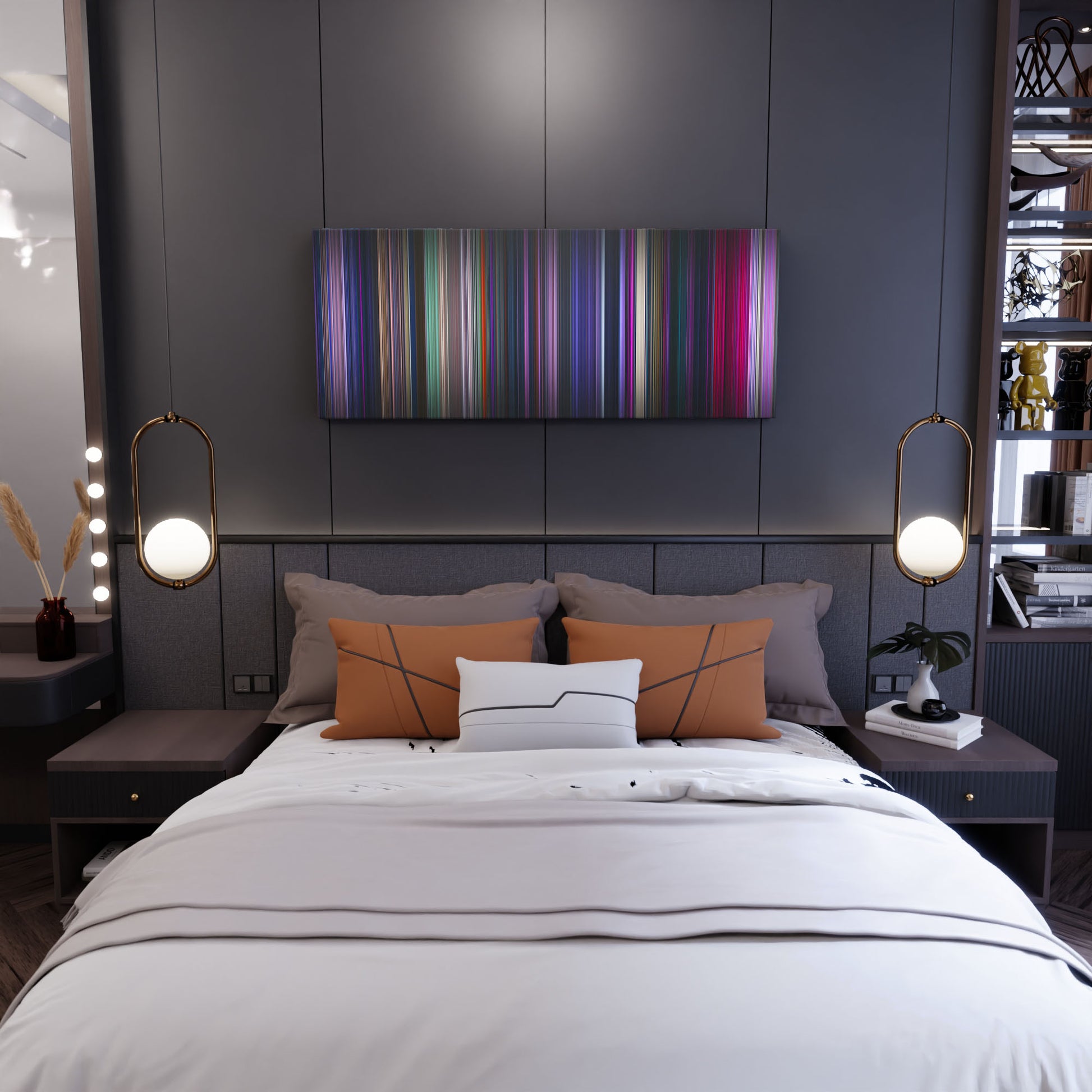 Bedroom interior with kpop_demon_hunters Frome on the wall