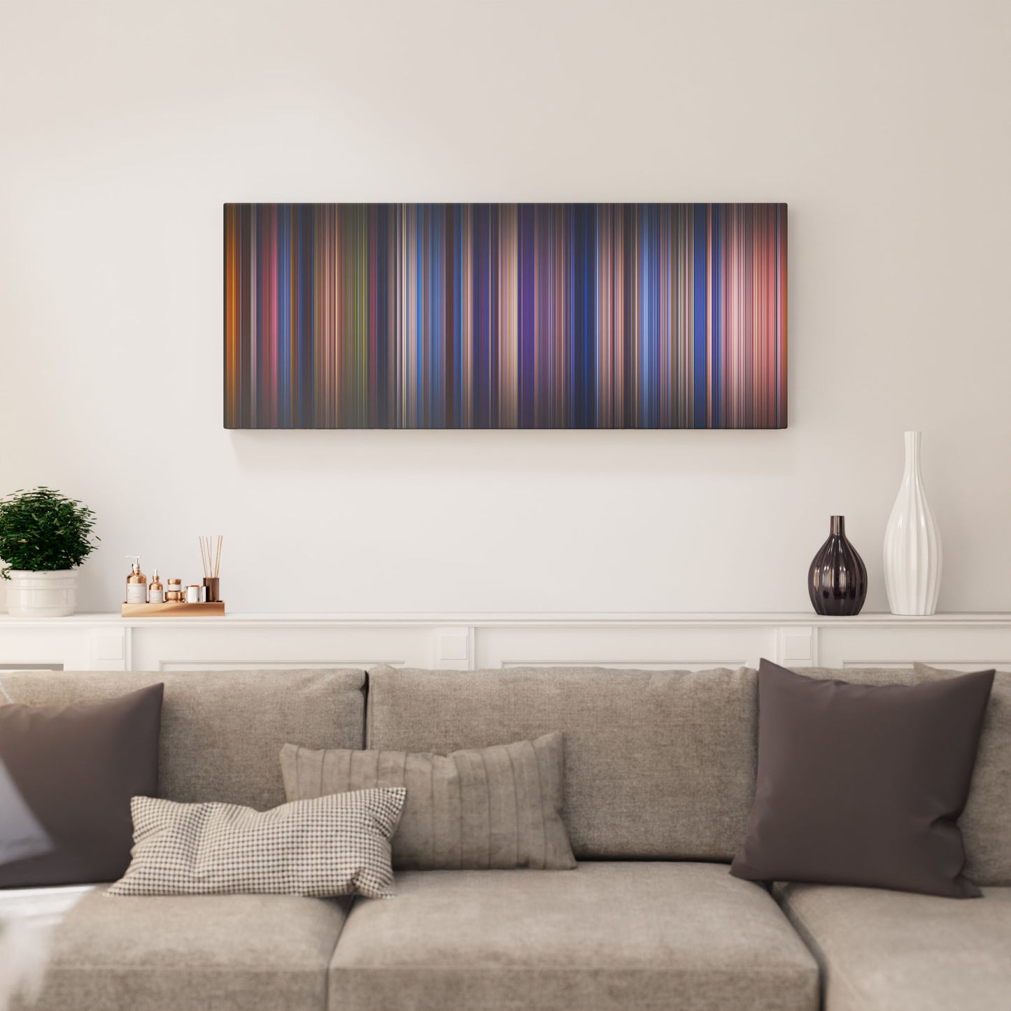 Living room interior with the_patriot Frome on the wall