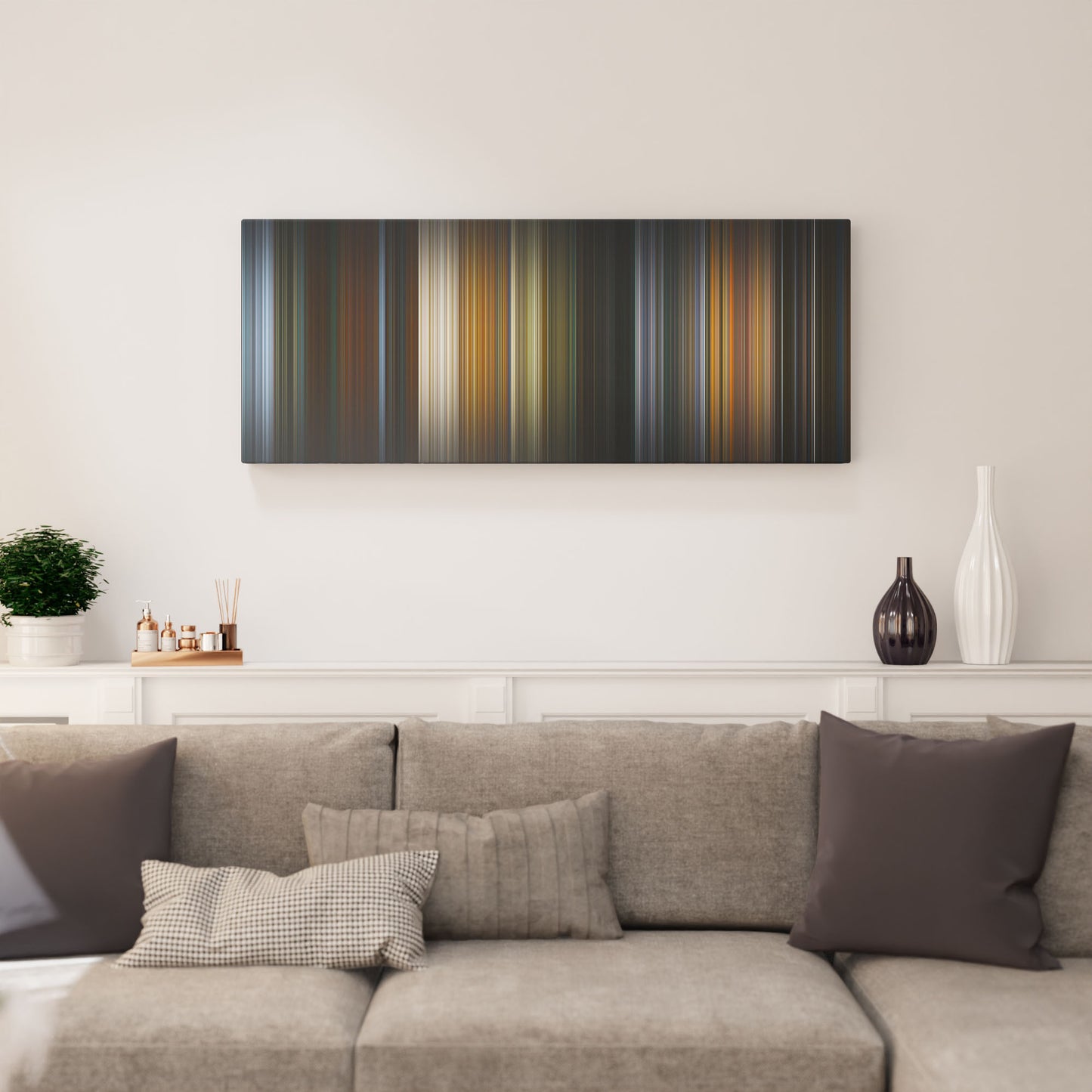 Living room interior with deadpool_&_wolverine Frome on the wall