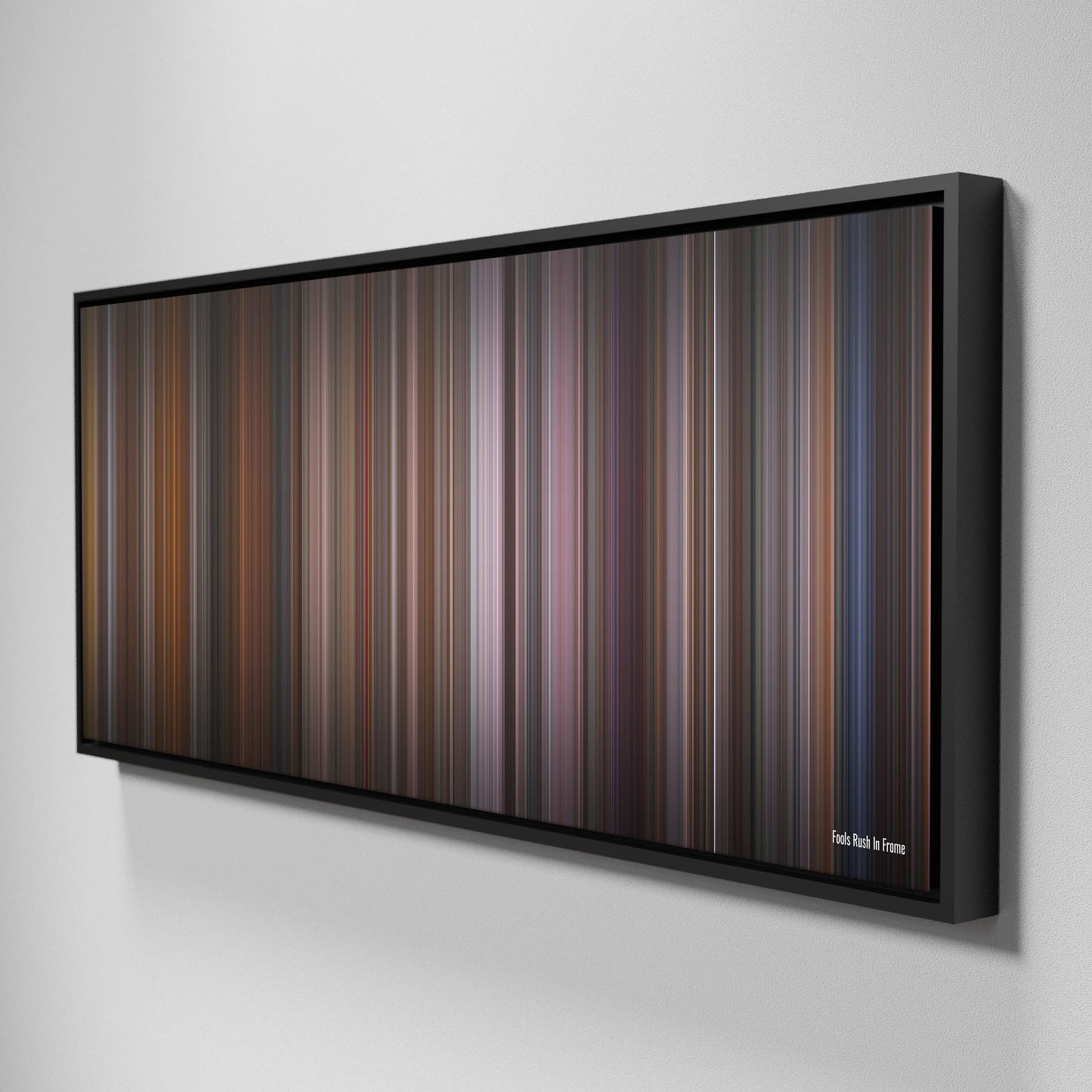 Side view of Framed Buff's of fools_rush_in Frome on the wall