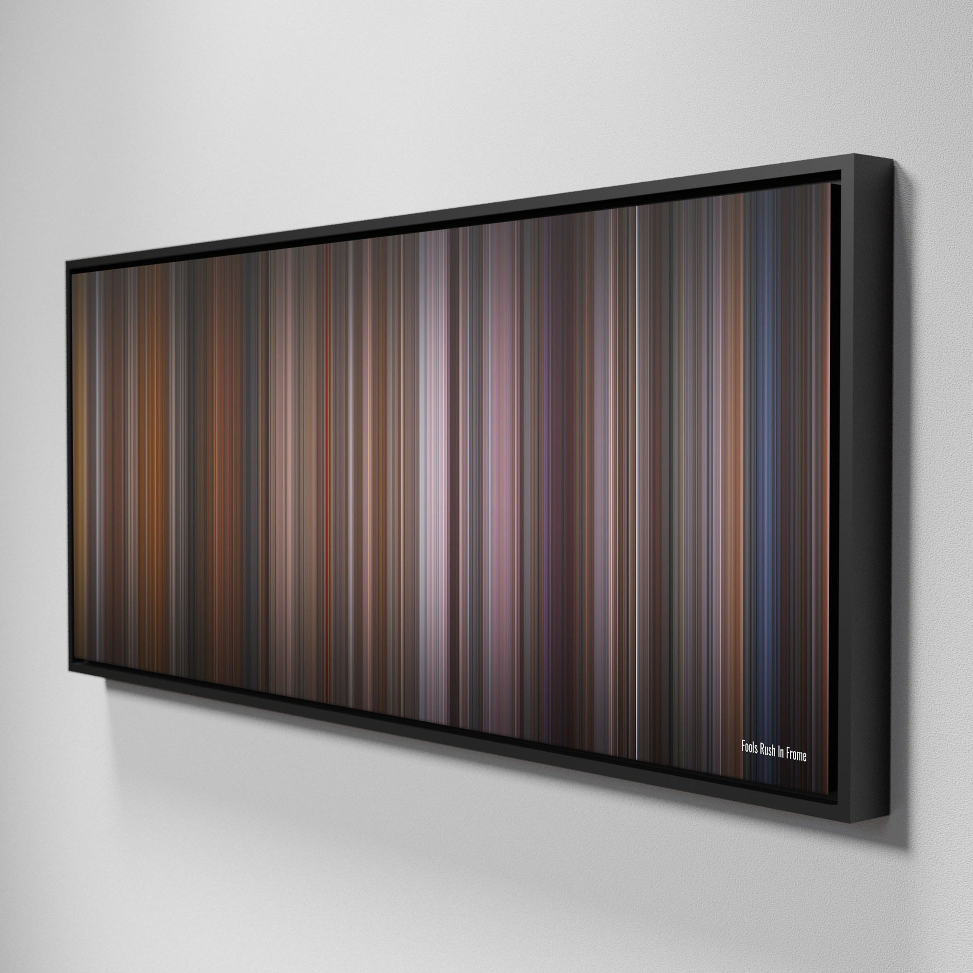 Side view of Framed Buff's of fools_rush_in Frome on the wall