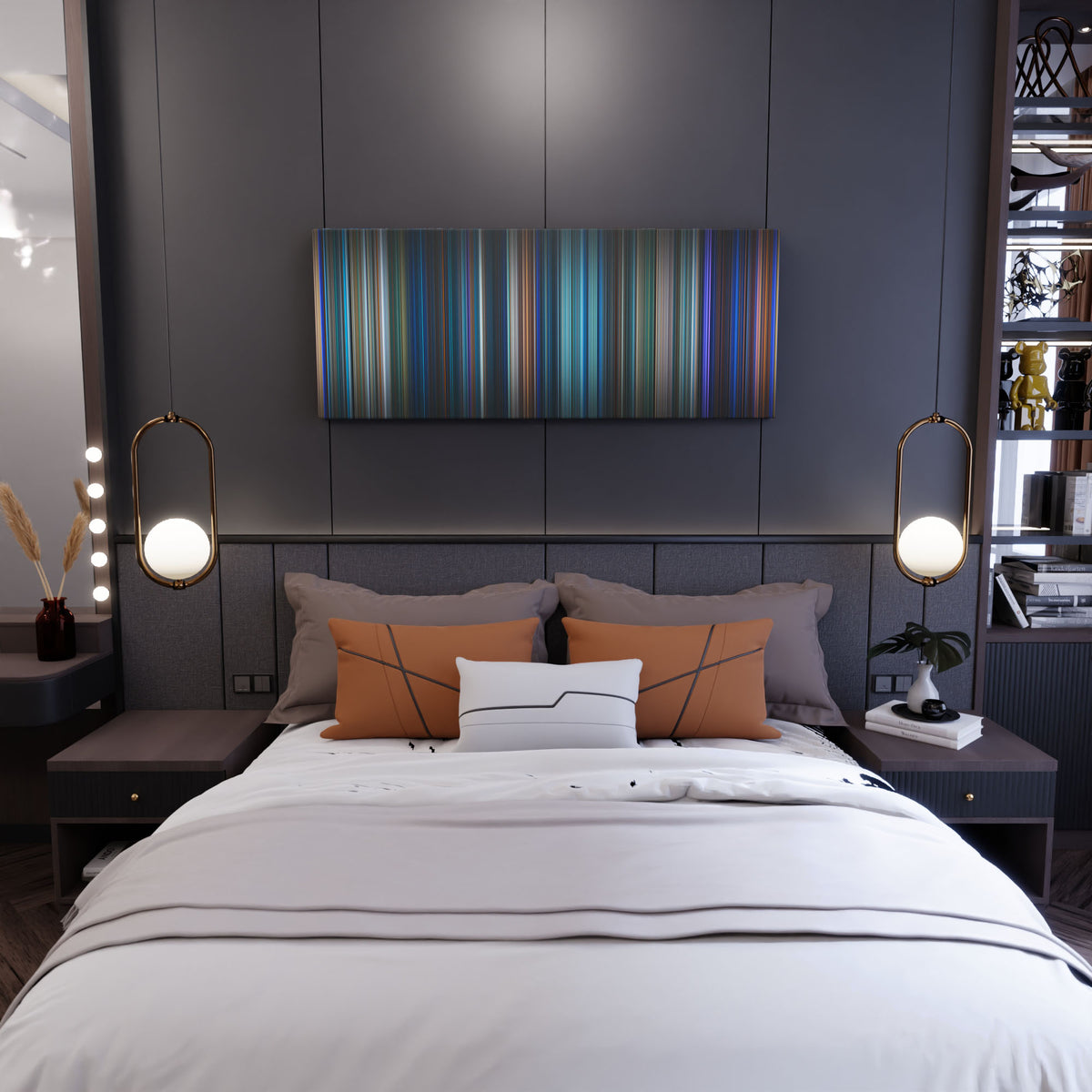 Bedroom interior with avatar_fire_and_ash Frome on the wall
