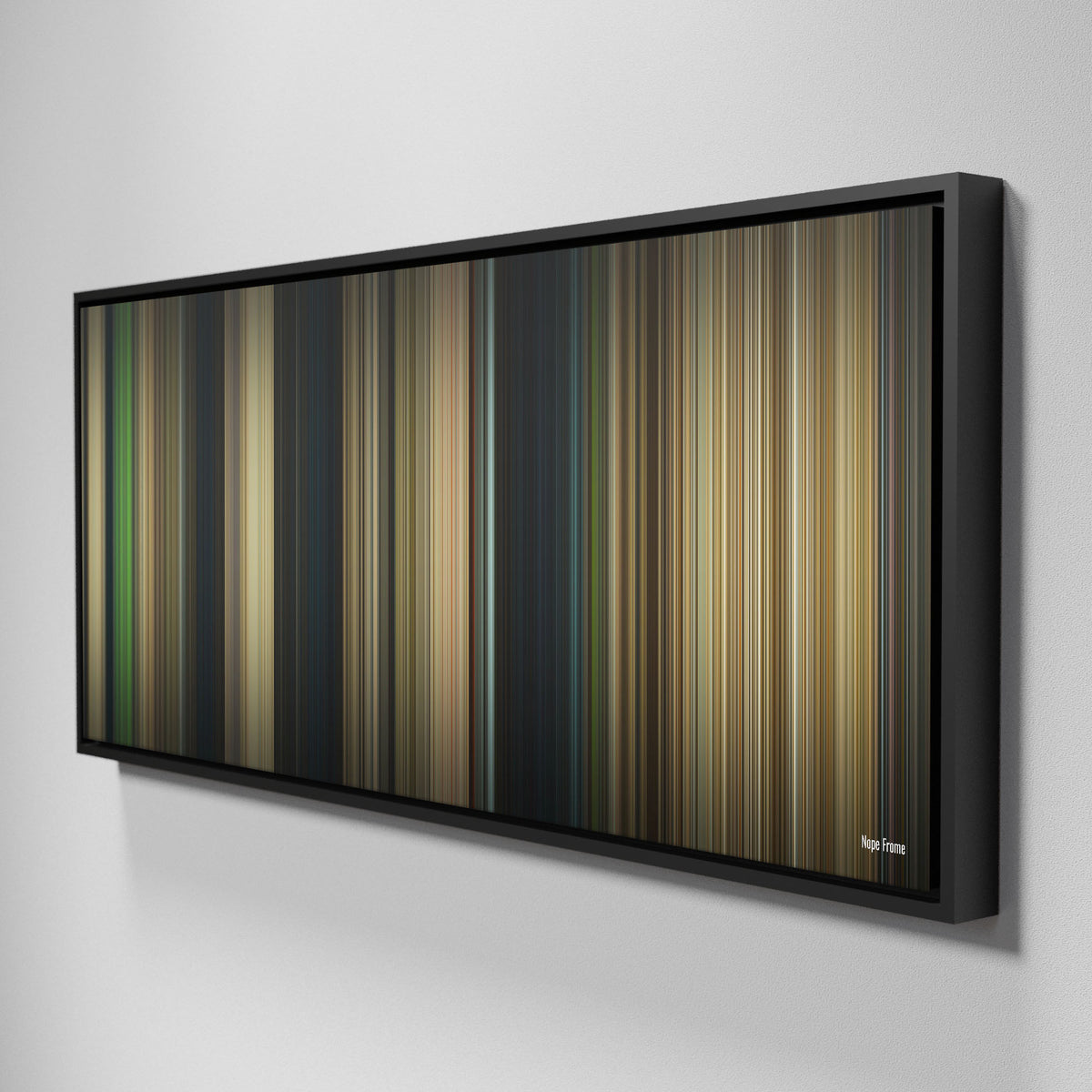 Side view of Framed Buff's of nope Frome on the wall