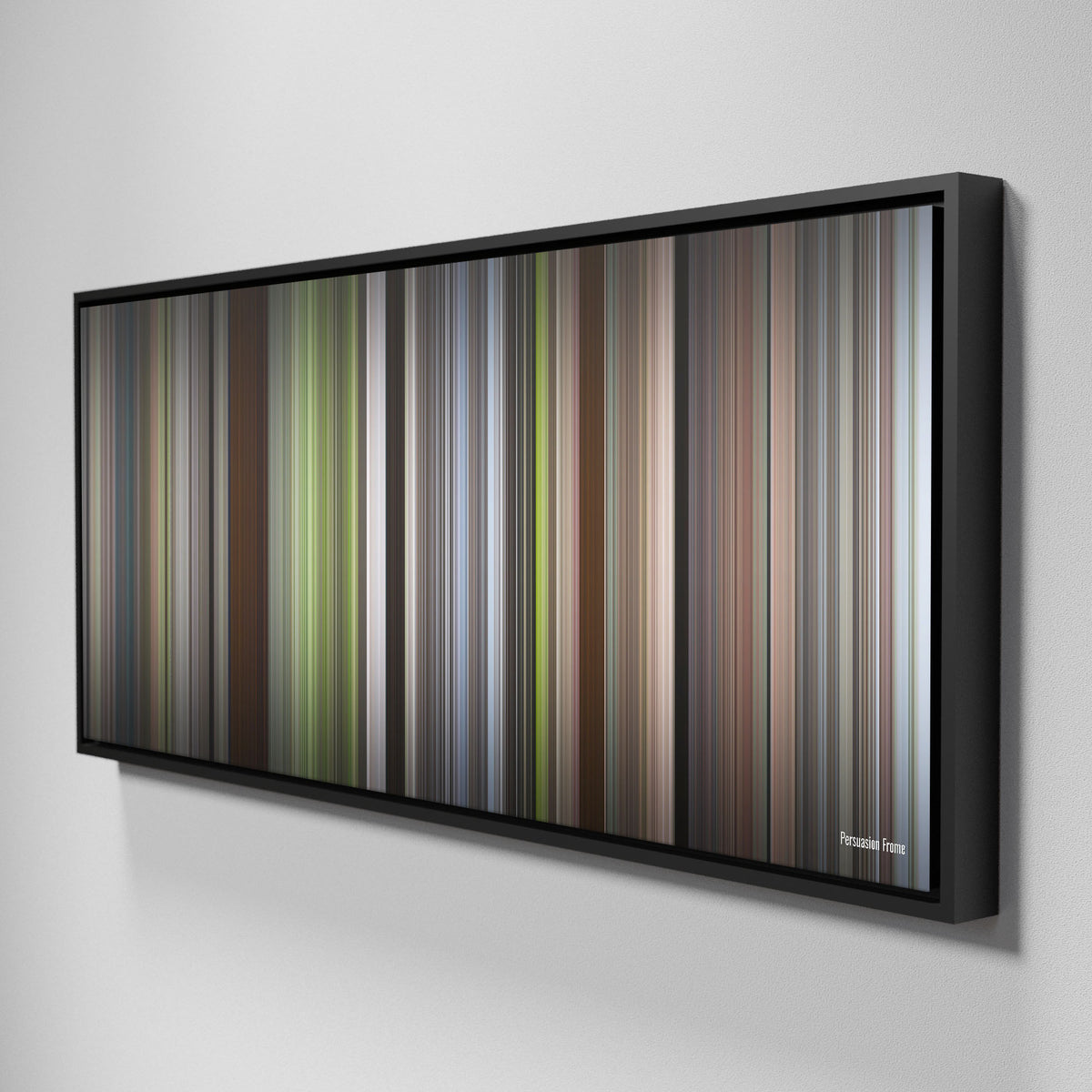 Side view of Framed Buff's of persuasion Frome on the wall