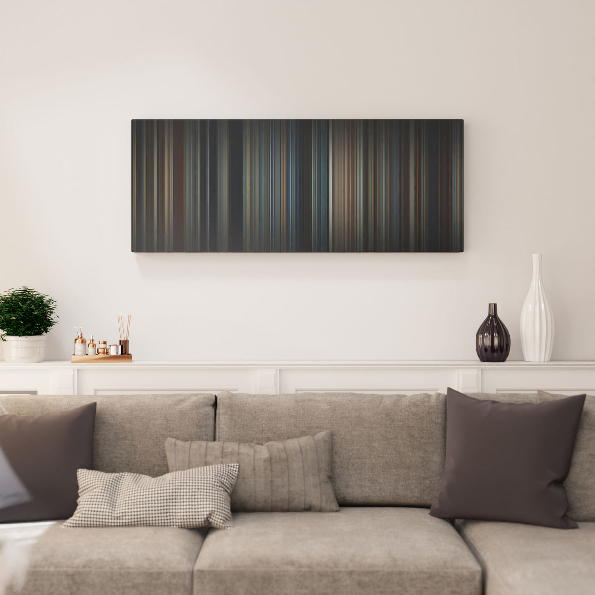 Living room interior with weapons Frome on the wall