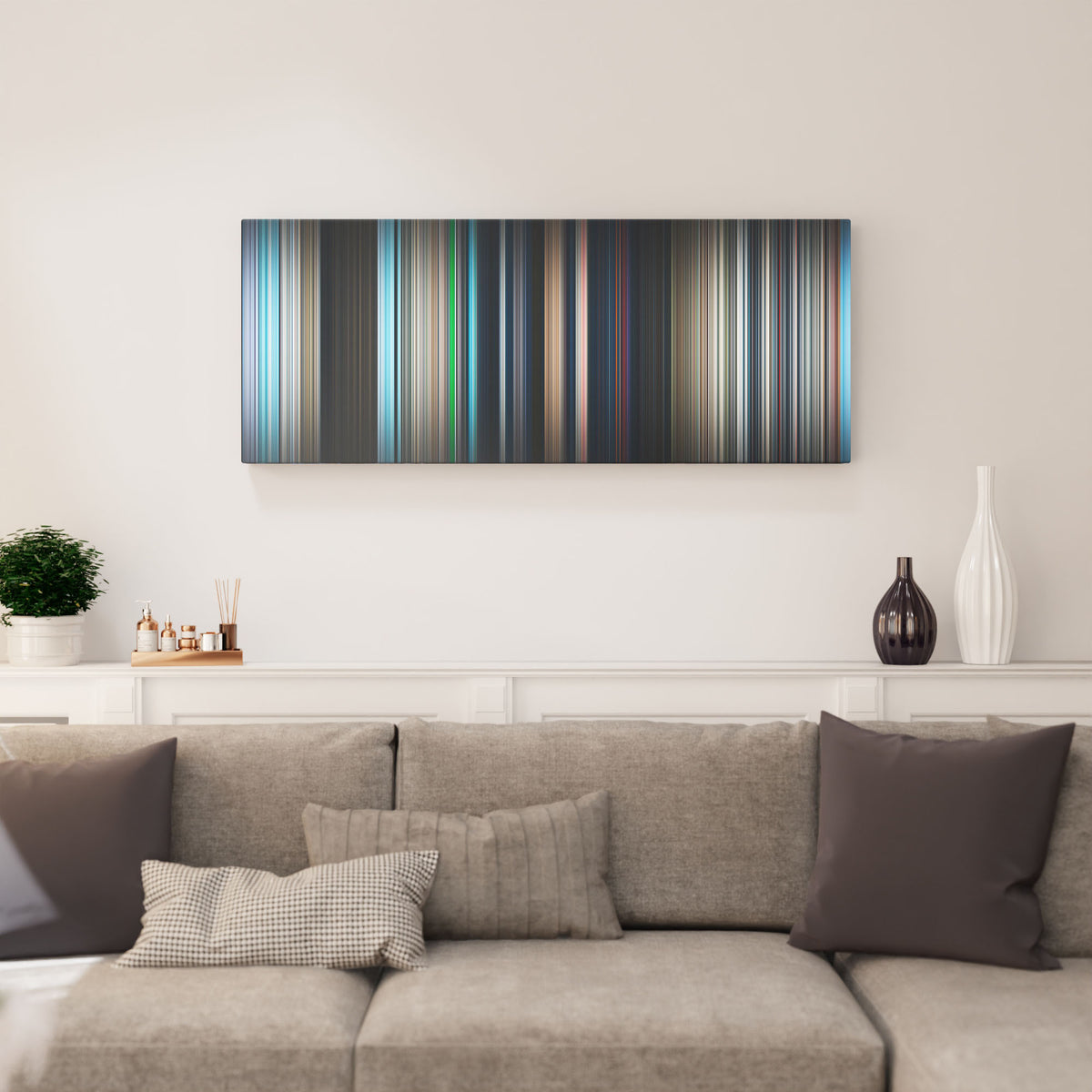 Living room interior with superman_2025 Frome on the wall