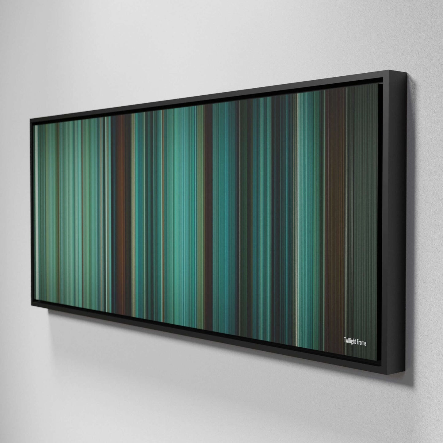 Side view of Framed Buff's of Twilight Frome on the wall