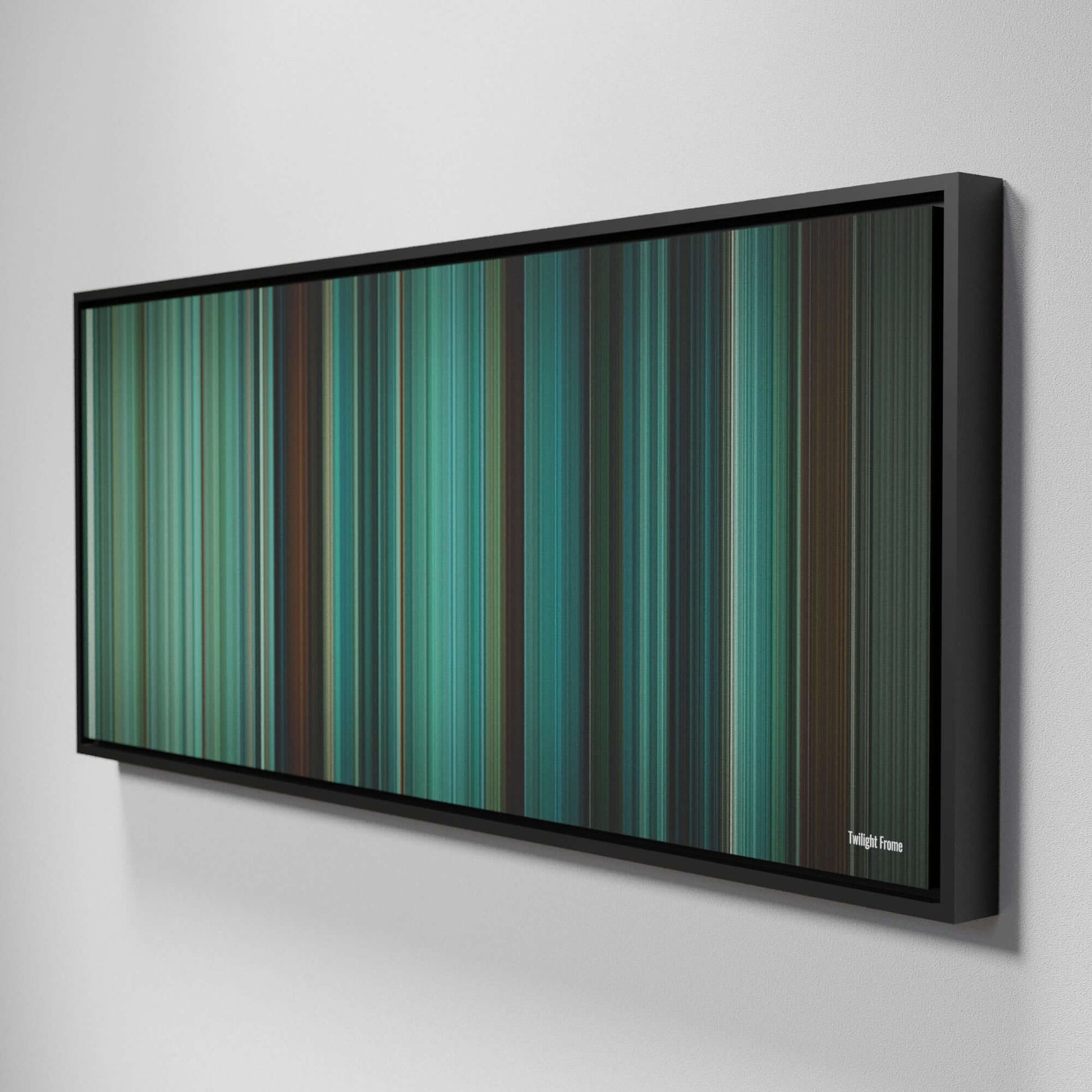 Side view of Framed Buff's of Twilight Frome on the wall