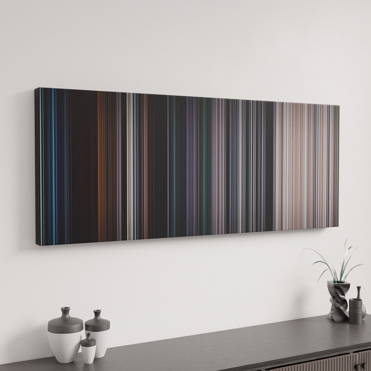 The Avengers canvas art in modern interior - movie color palette