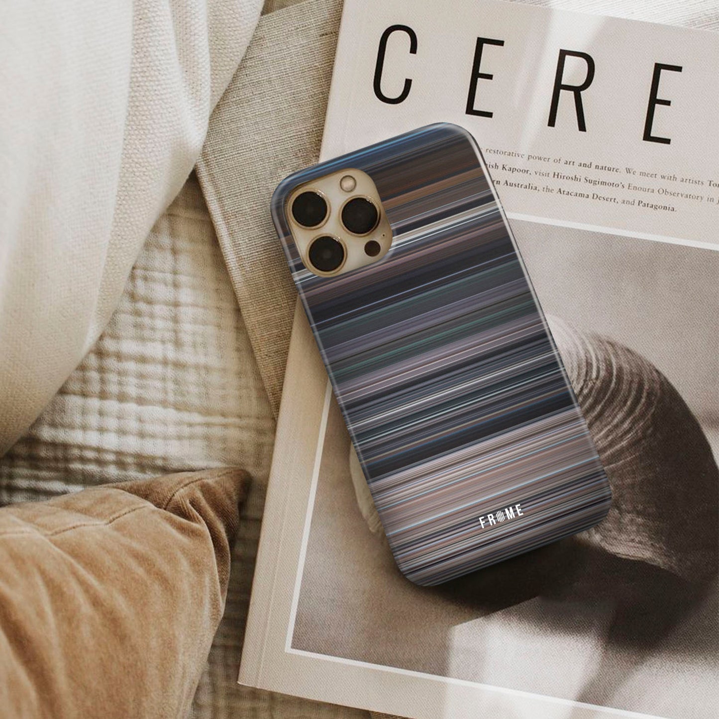 the avengers Frome phone case next to interior items