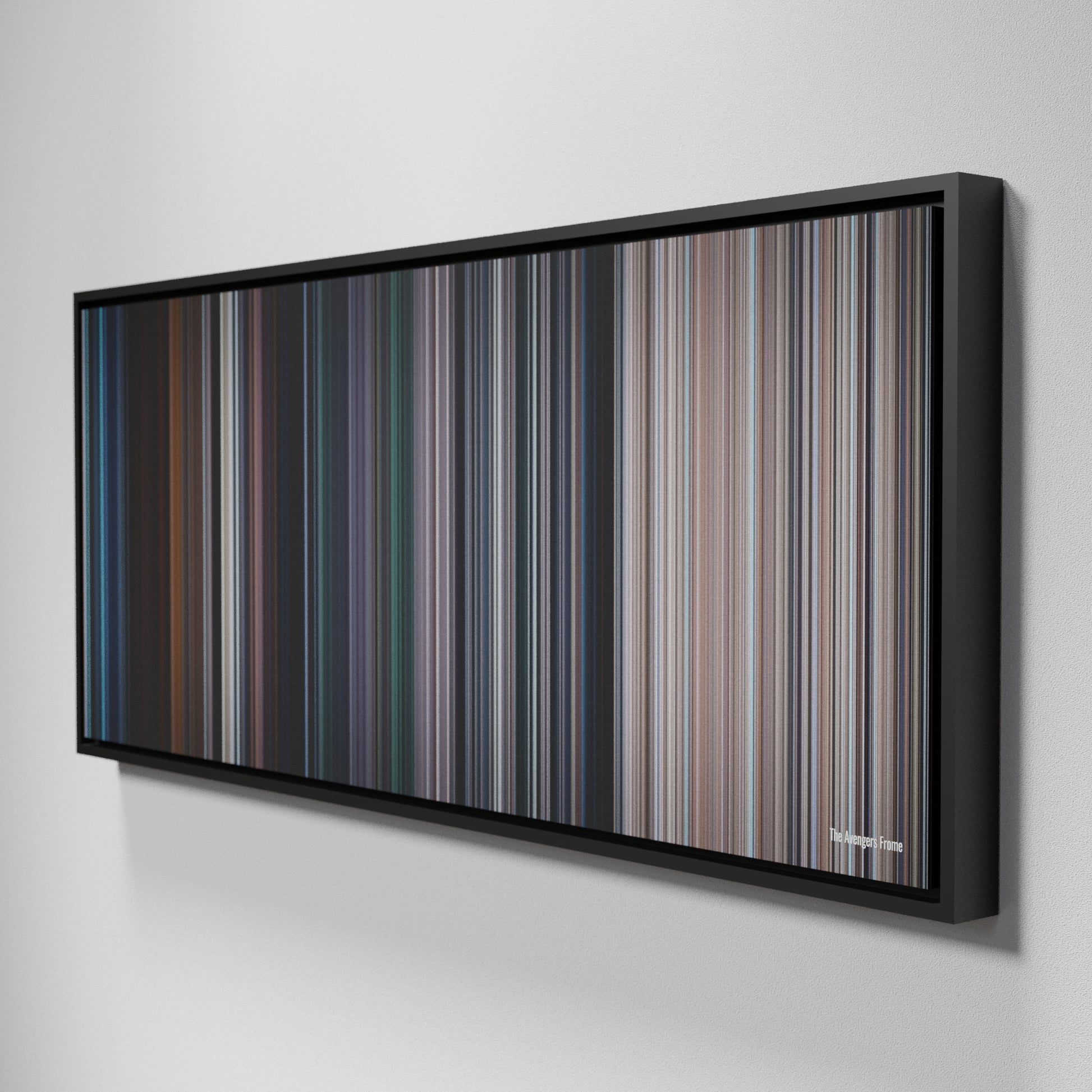 Side view of Framed Buff's of The Avengers Frome on the wall