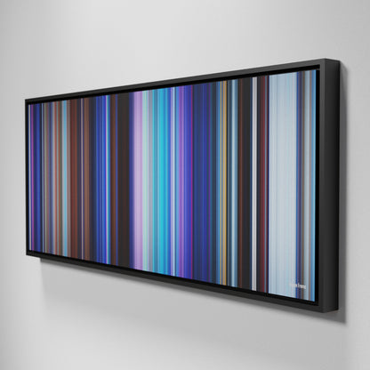 Side view of Framed Buff's of Frozen Frome on the wall