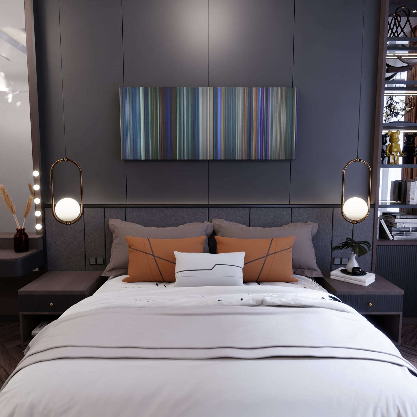 Bedroom interior with Avatar Frome on the wall