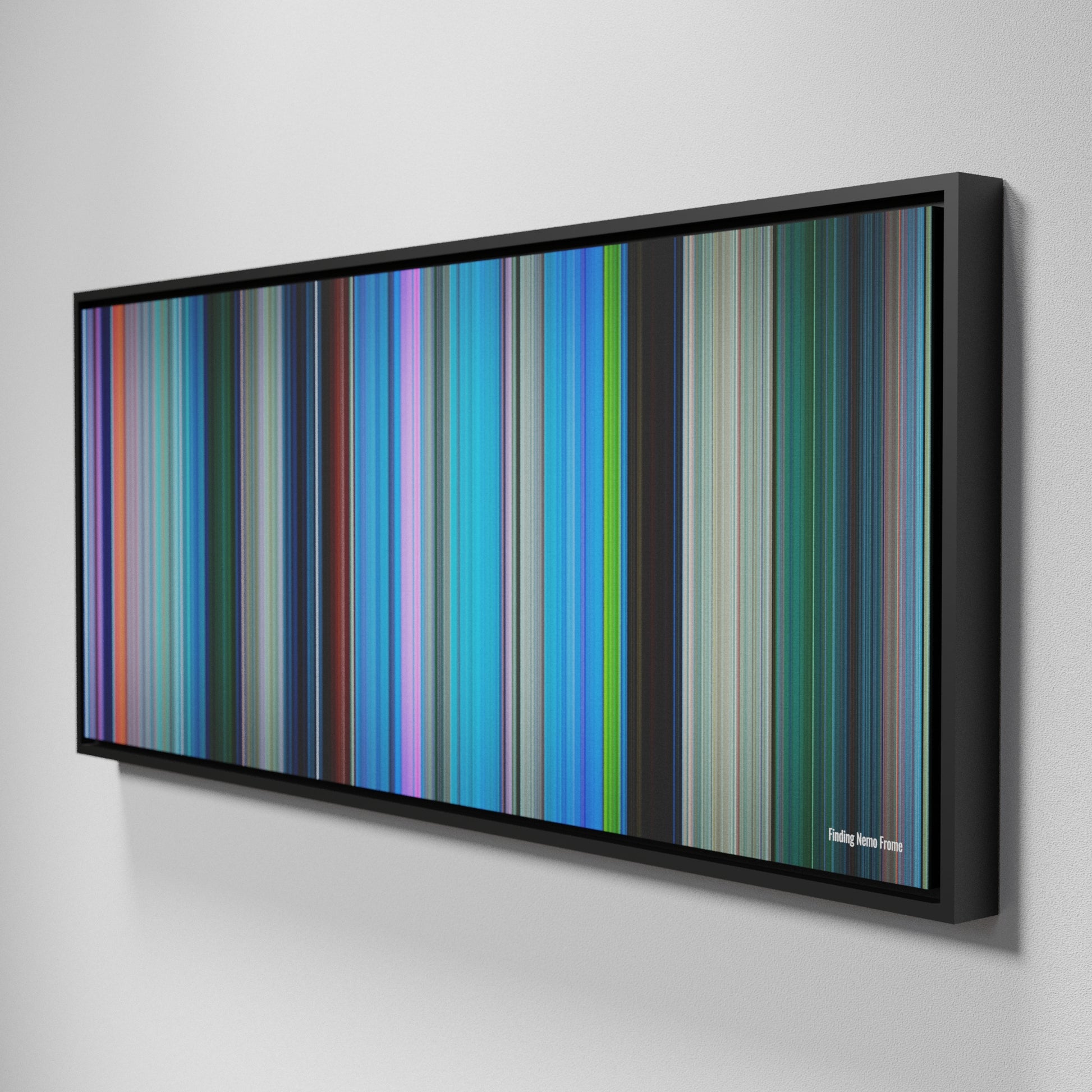 Side view of Framed Buff's of Finding Nemo Frome on the wall