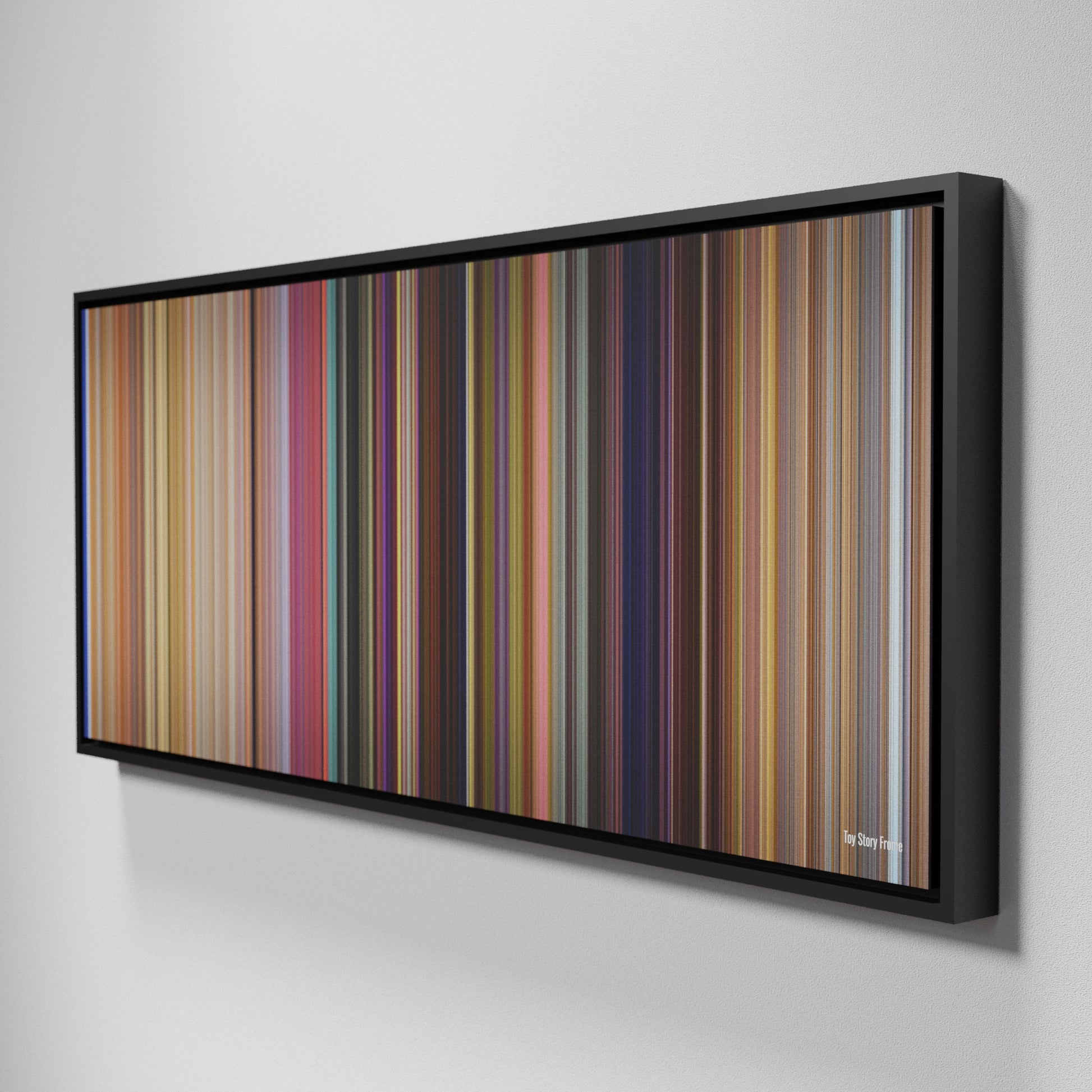 Side view of Framed Buff's of Toy Story Frome on the wall