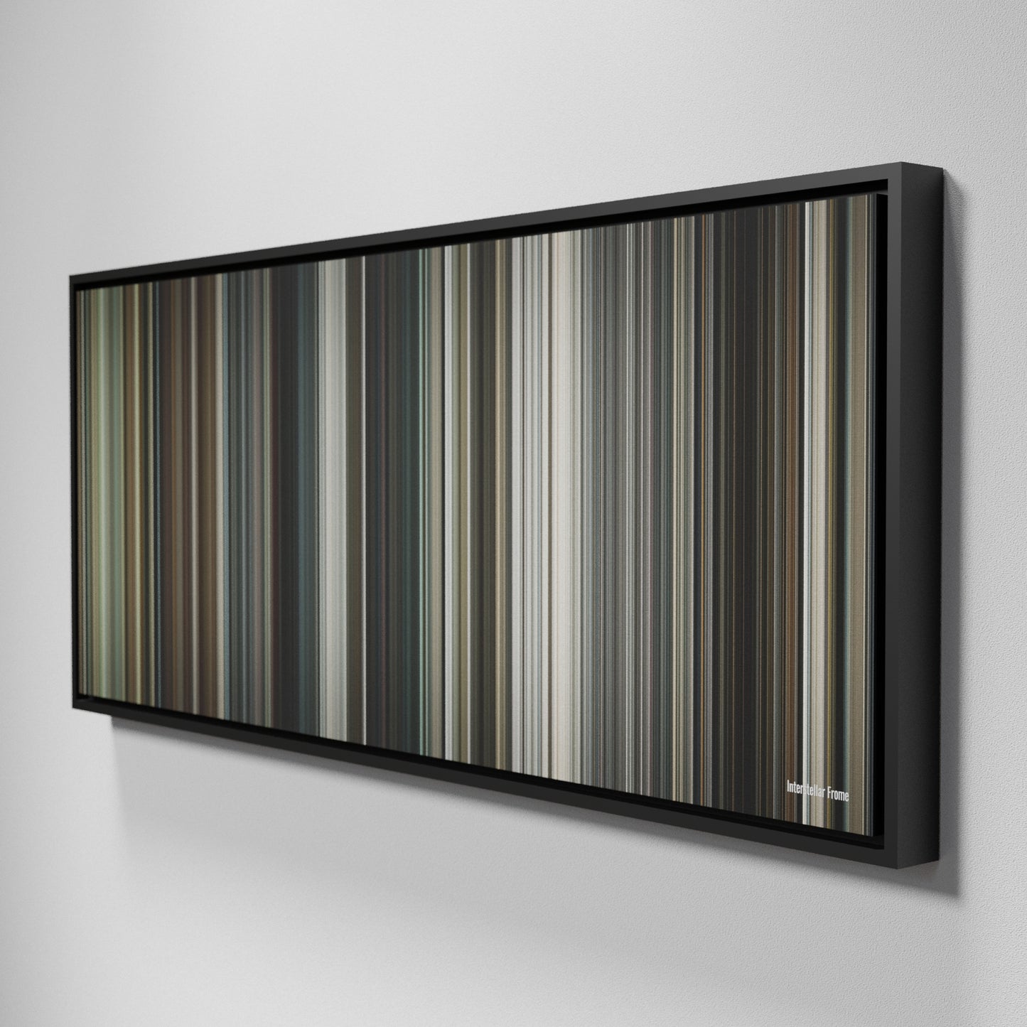 Side view of Framed Buff's of Interstellar Frome on the wall
