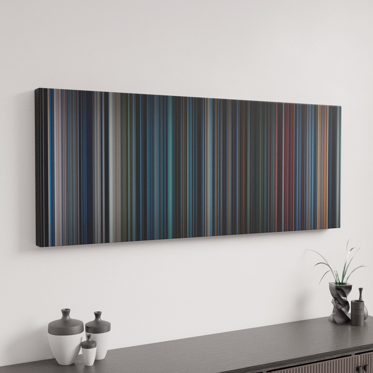 Aliens canvas art in modern interior - movie color palette