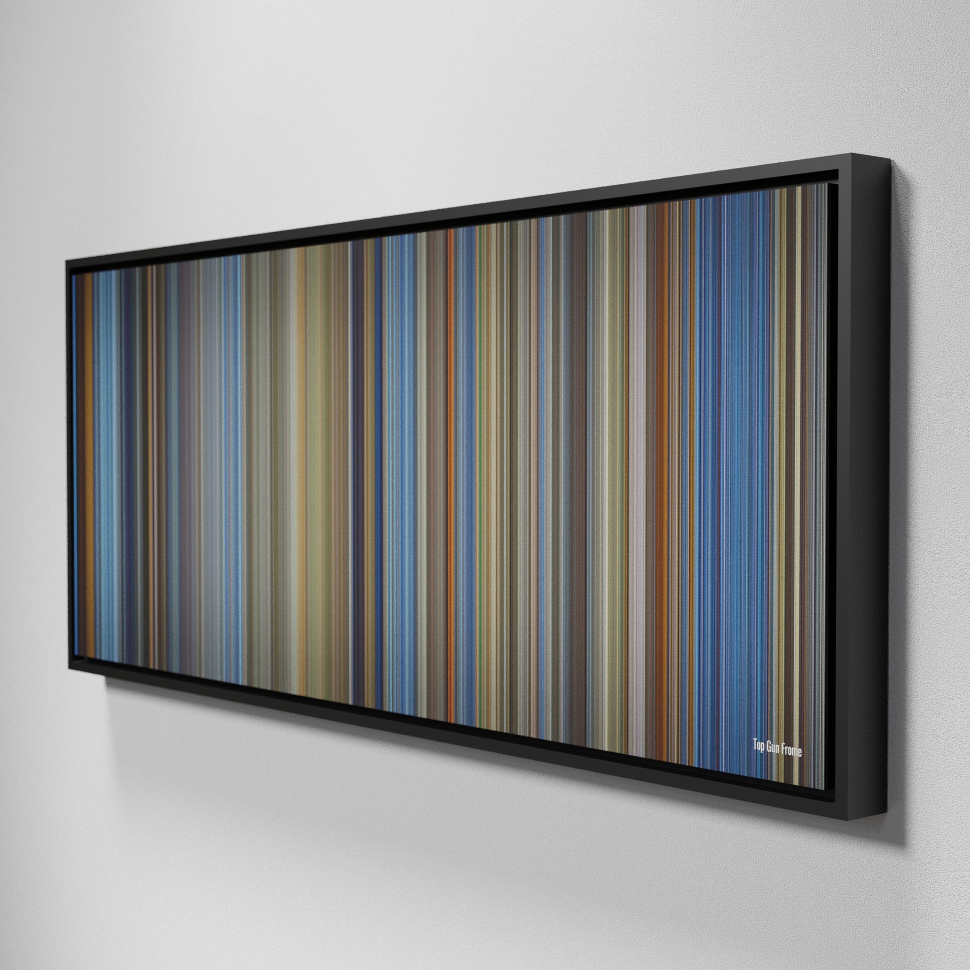 Side view of Framed Buff's of Top Gun Frome on the wall