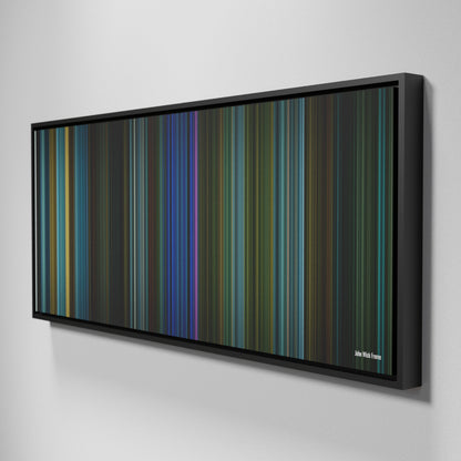 Side view of Framed Buff's of John Wick Frome on the wall