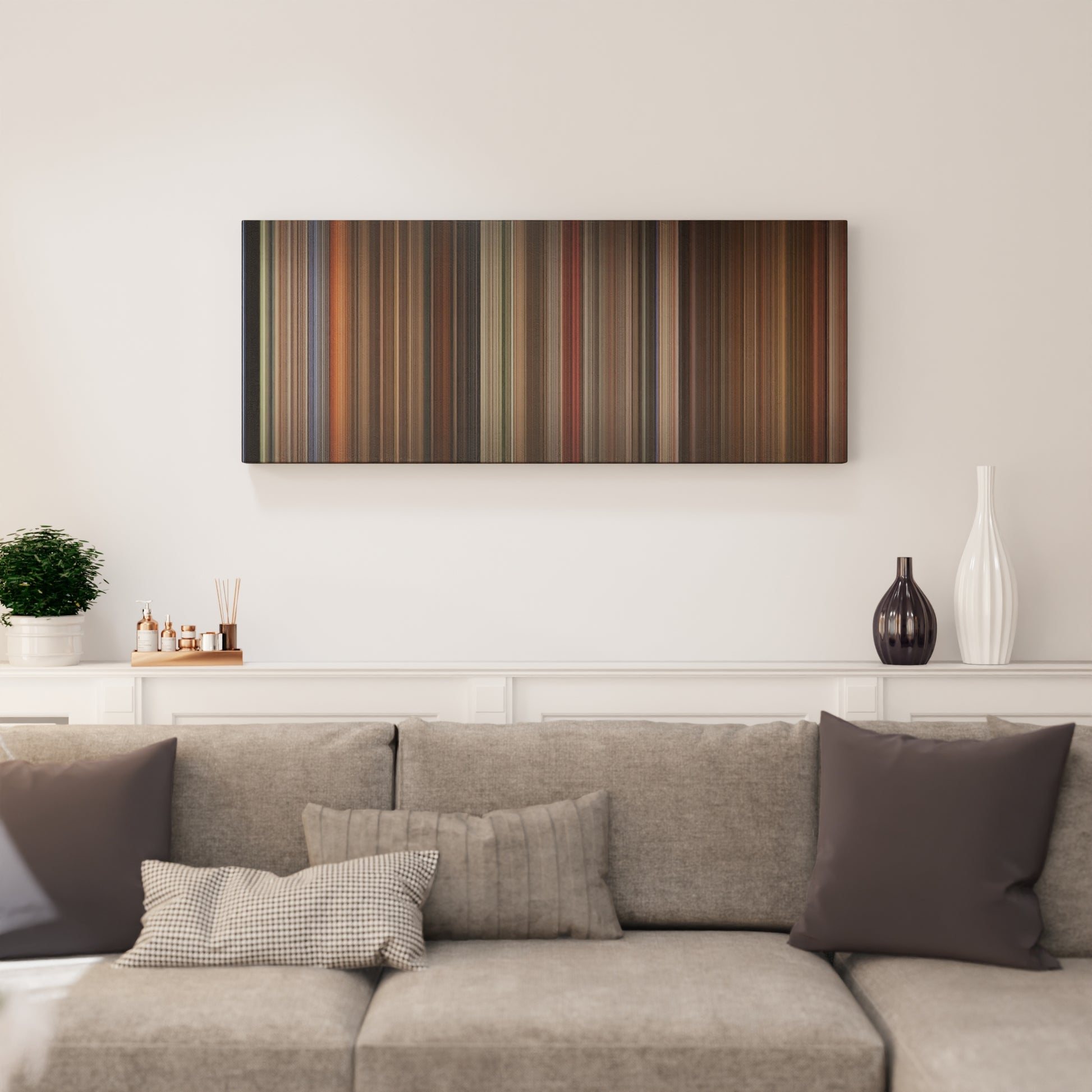 Living room interior with Labyrinth Frome on the wall
