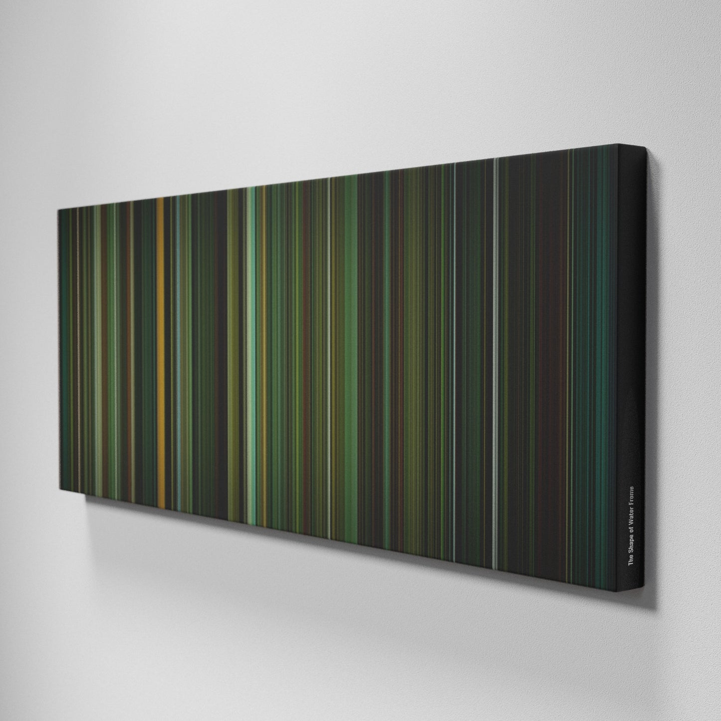 Side view of Buff's of The Shape of Water Frome on the wall