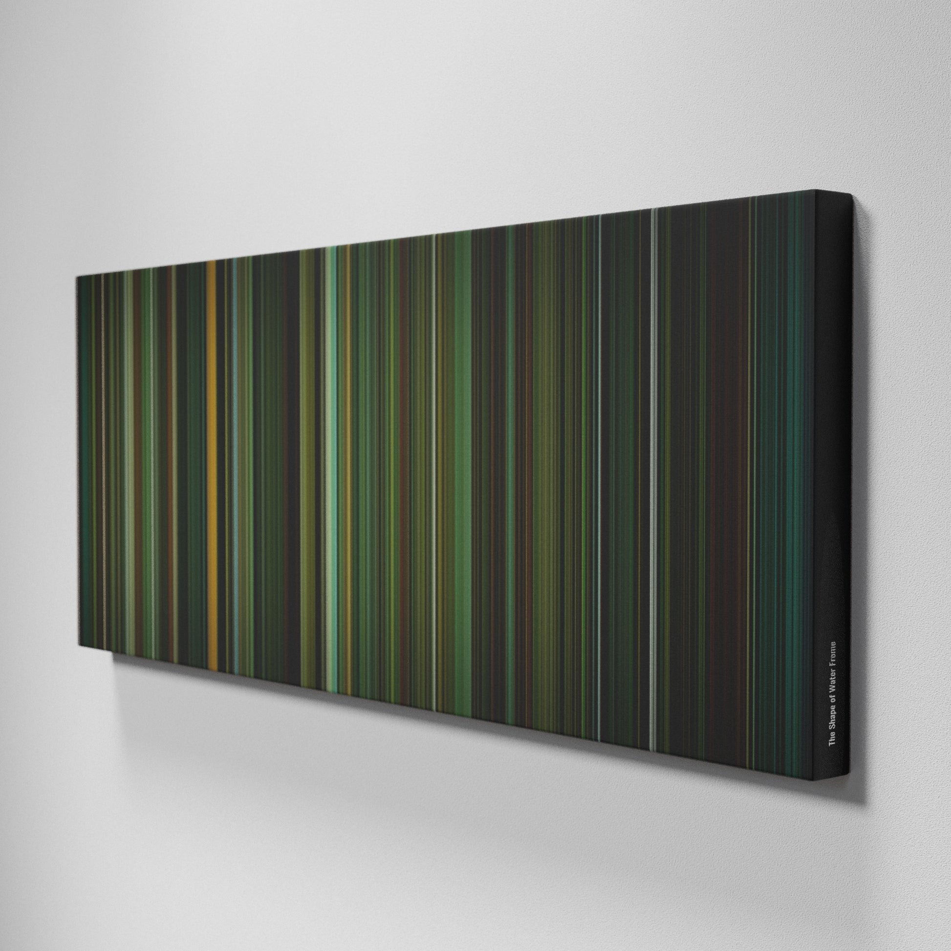 Side view of Buff's of The Shape of Water Frome on the wall