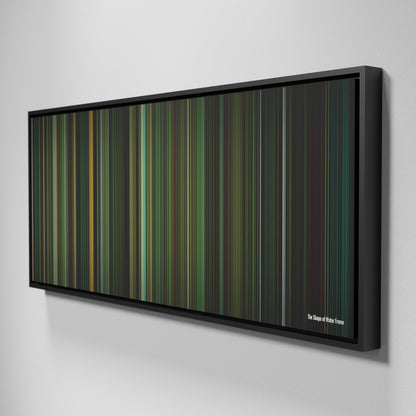 Side view of Framed Buff's of The Shape of Water Frome on the wall