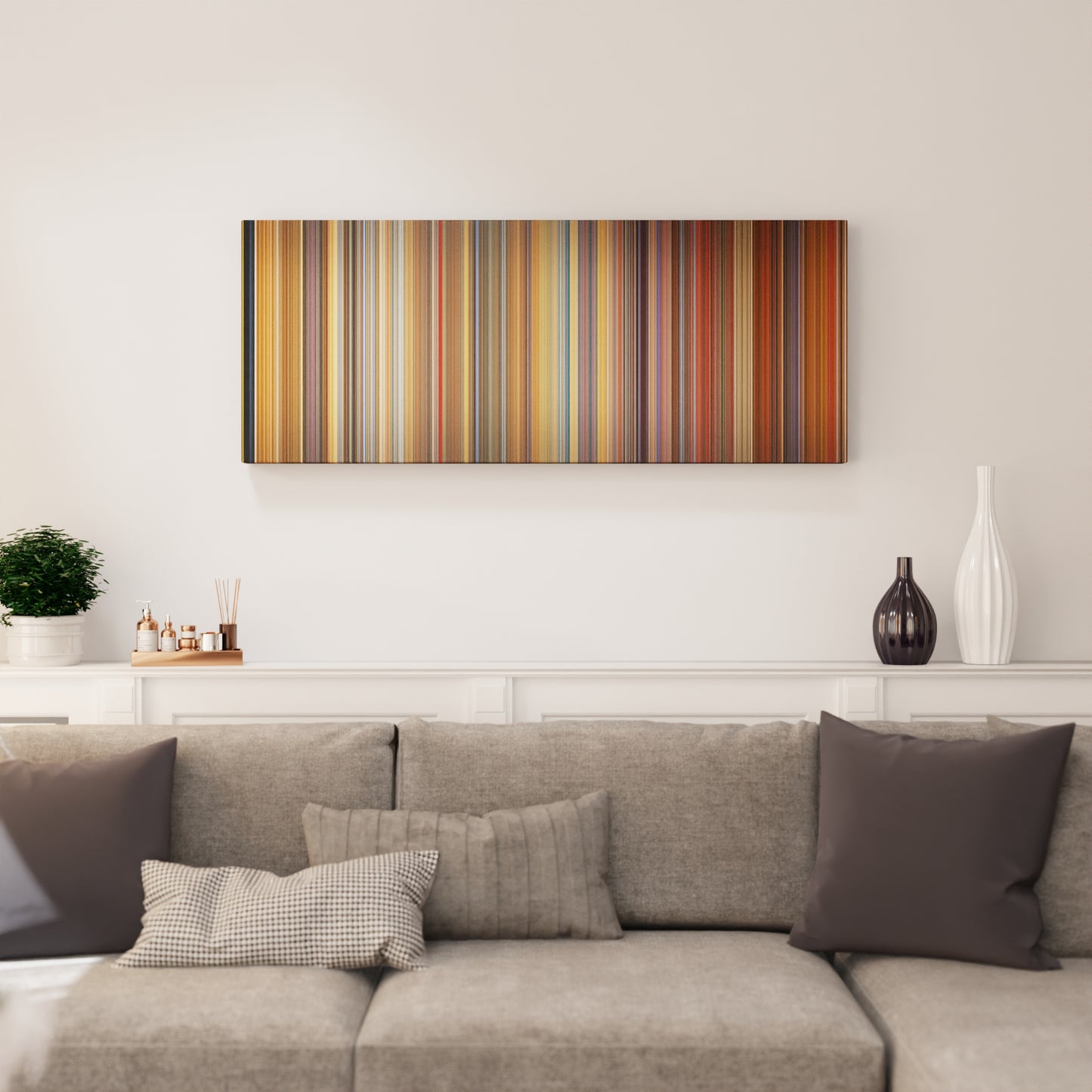 Living room interior with The Fifth Element Frome on the wall