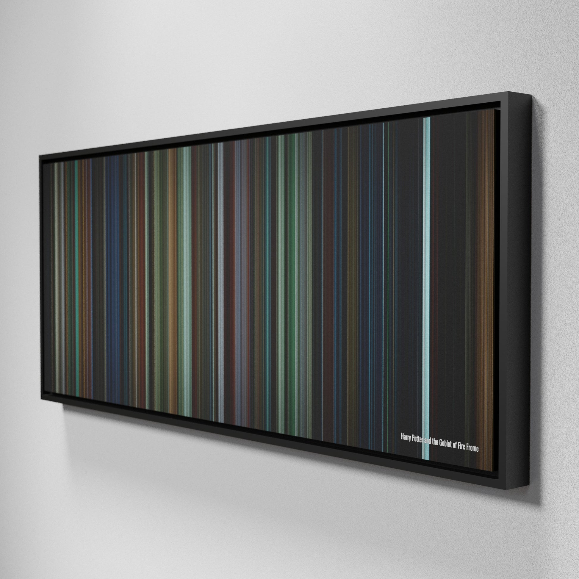 Side view of Framed Buff's of Harry Potter and the Goblet of Fire Frome on the wall