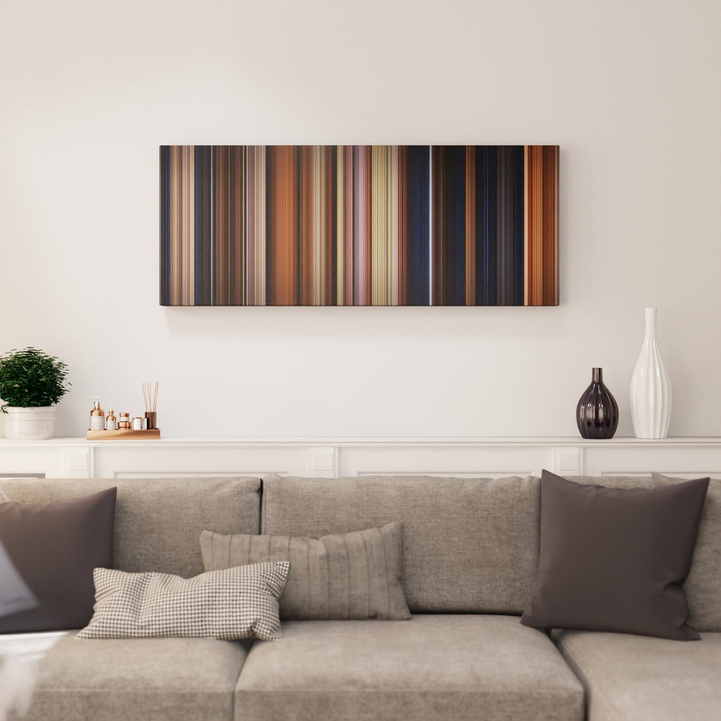 Living room interior with Harry Potter and the Sorcerer's Stone Frome on the wall