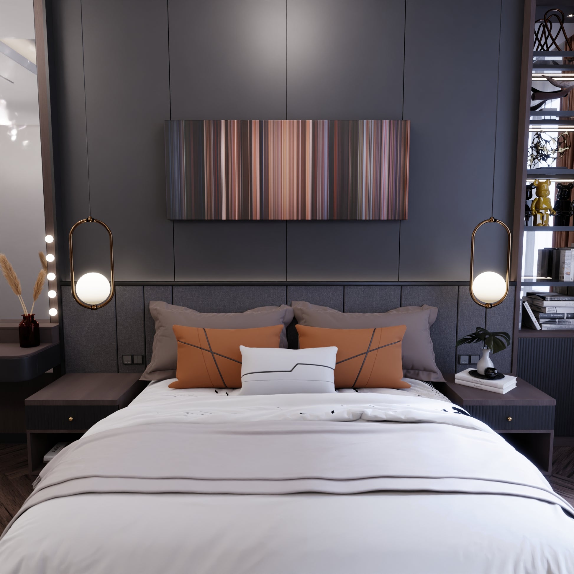 Bedroom interior with Star Wars: Episode I - The Phantom Menace Frome on the wall