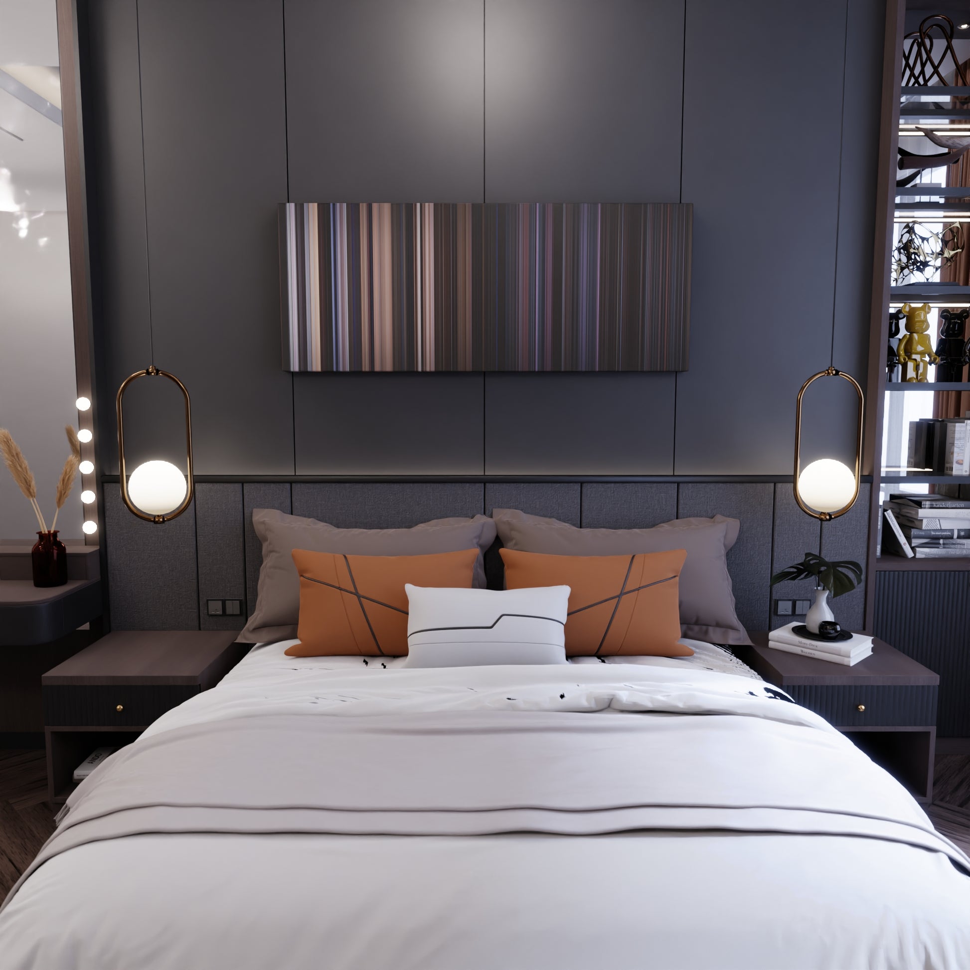 Bedroom interior with Star Wars: Episode IV - A New Hope Frome on the wall