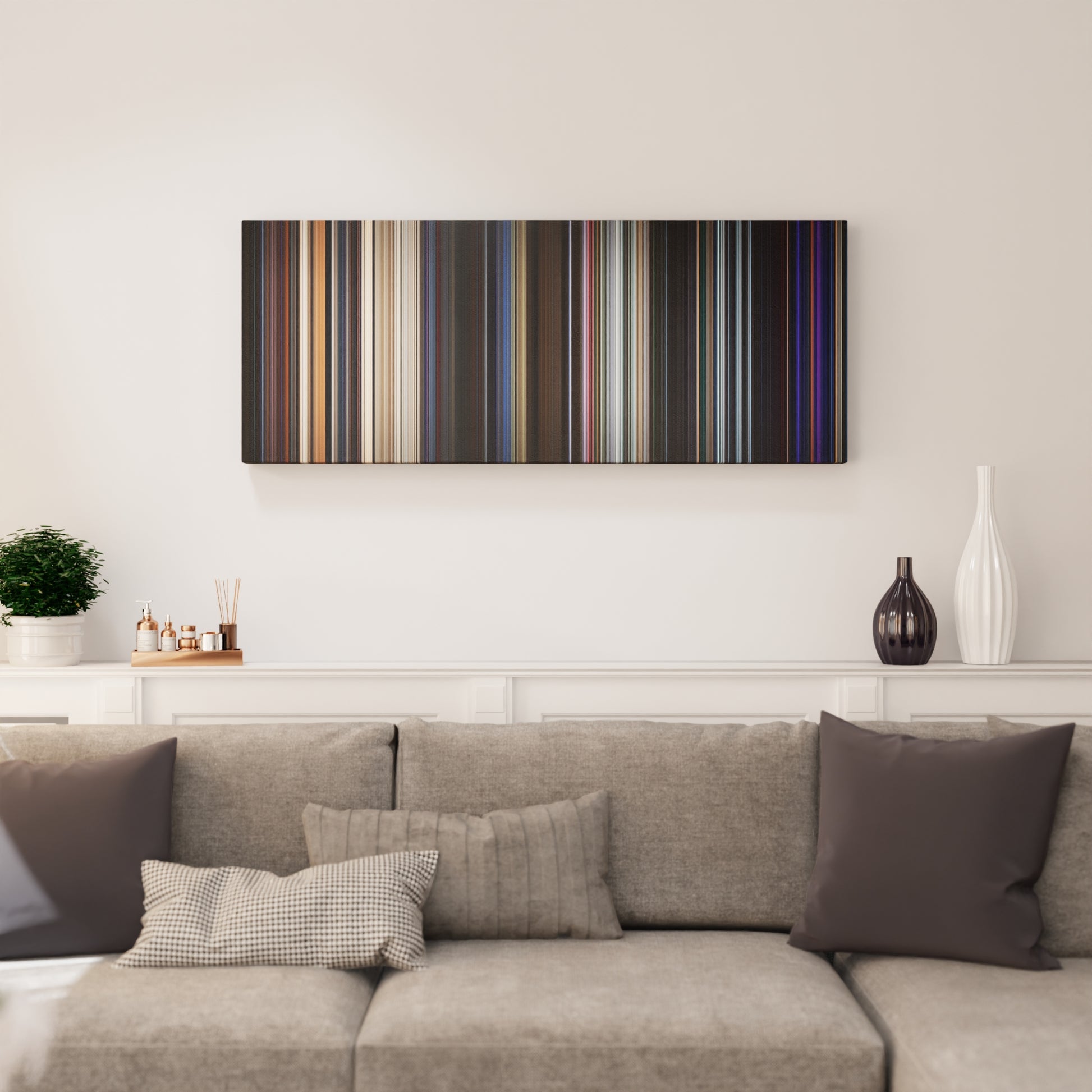 Living room interior with Star Wars: Episode VII - The Force Awakens Frome on the wall