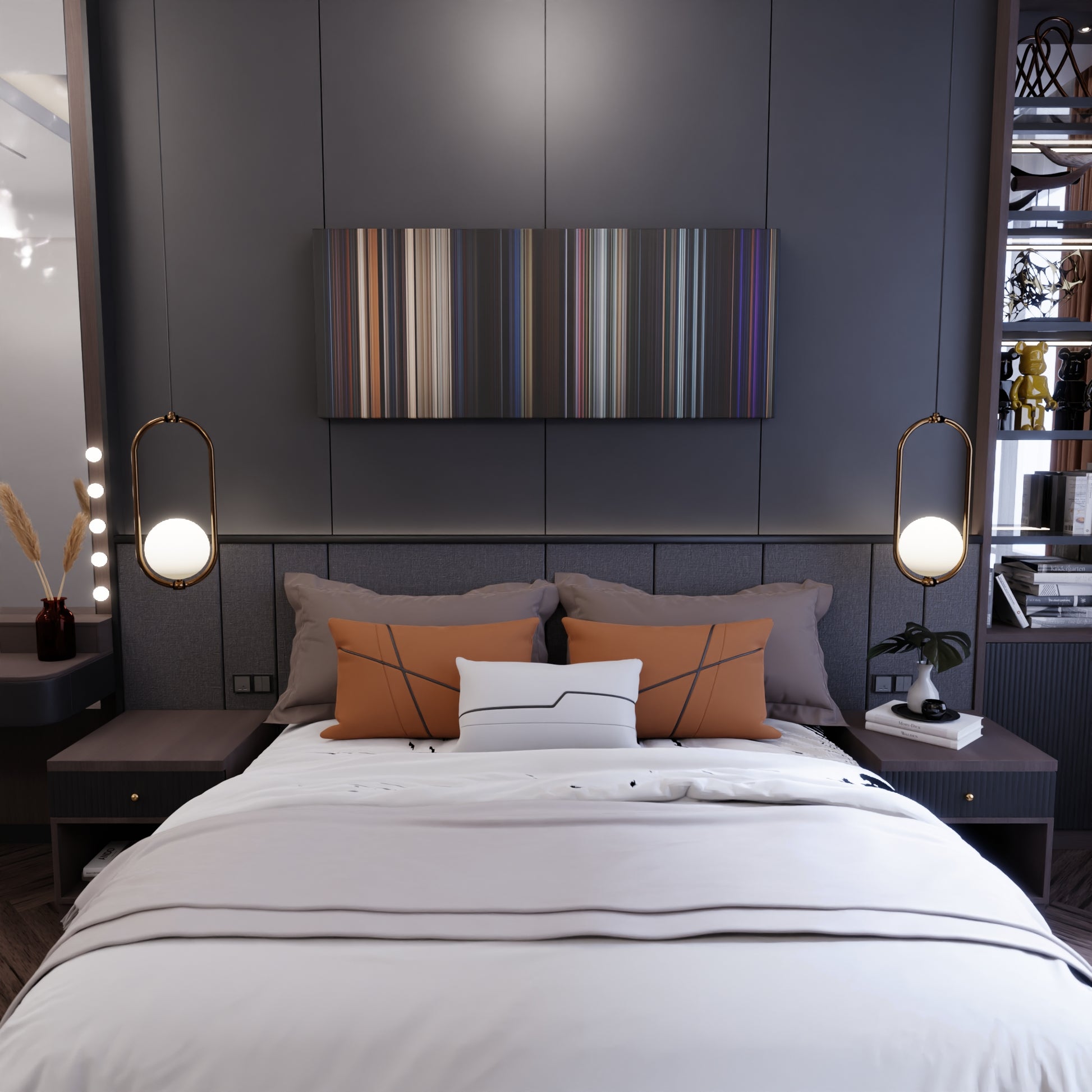 Bedroom interior with Star Wars: Episode VII - The Force Awakens Frome on the wall