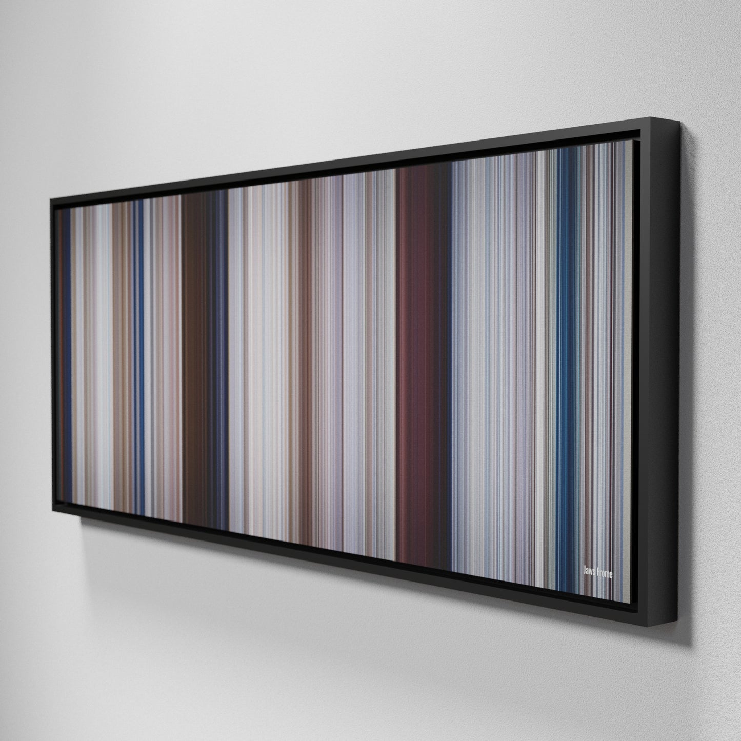 Side view of Framed Buff's of Jaws Frome on the wall