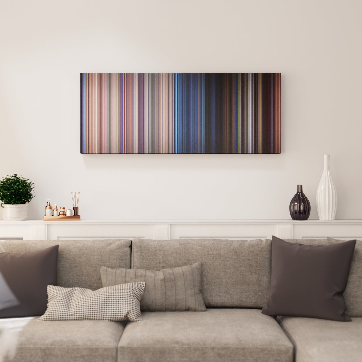 Living room interior with Jurassic Park Frome on the wall