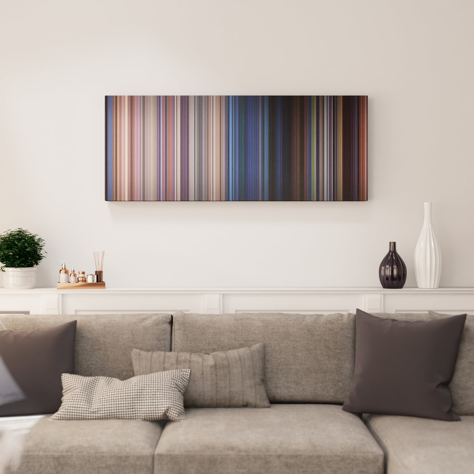 Living room interior with Jurassic Park Frome on the wall