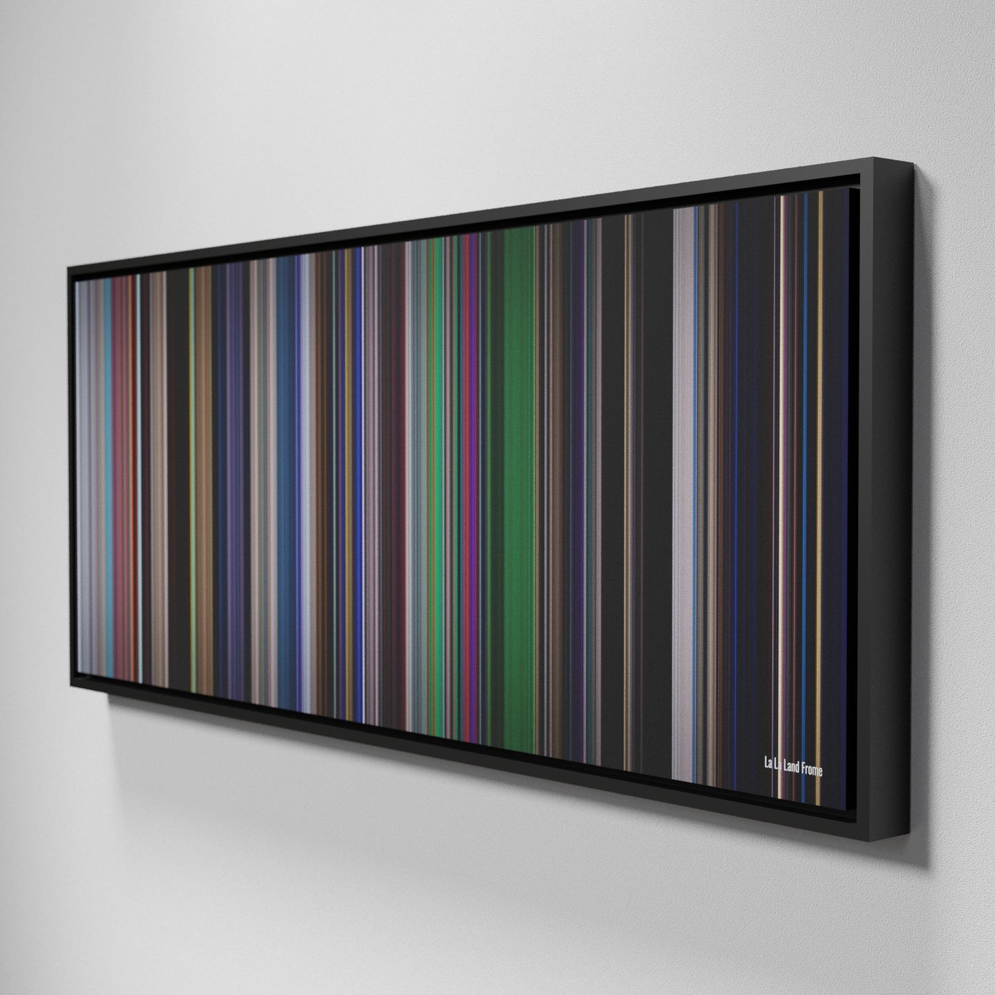 Side view of Framed Buff's of La La Land Frome on the wall