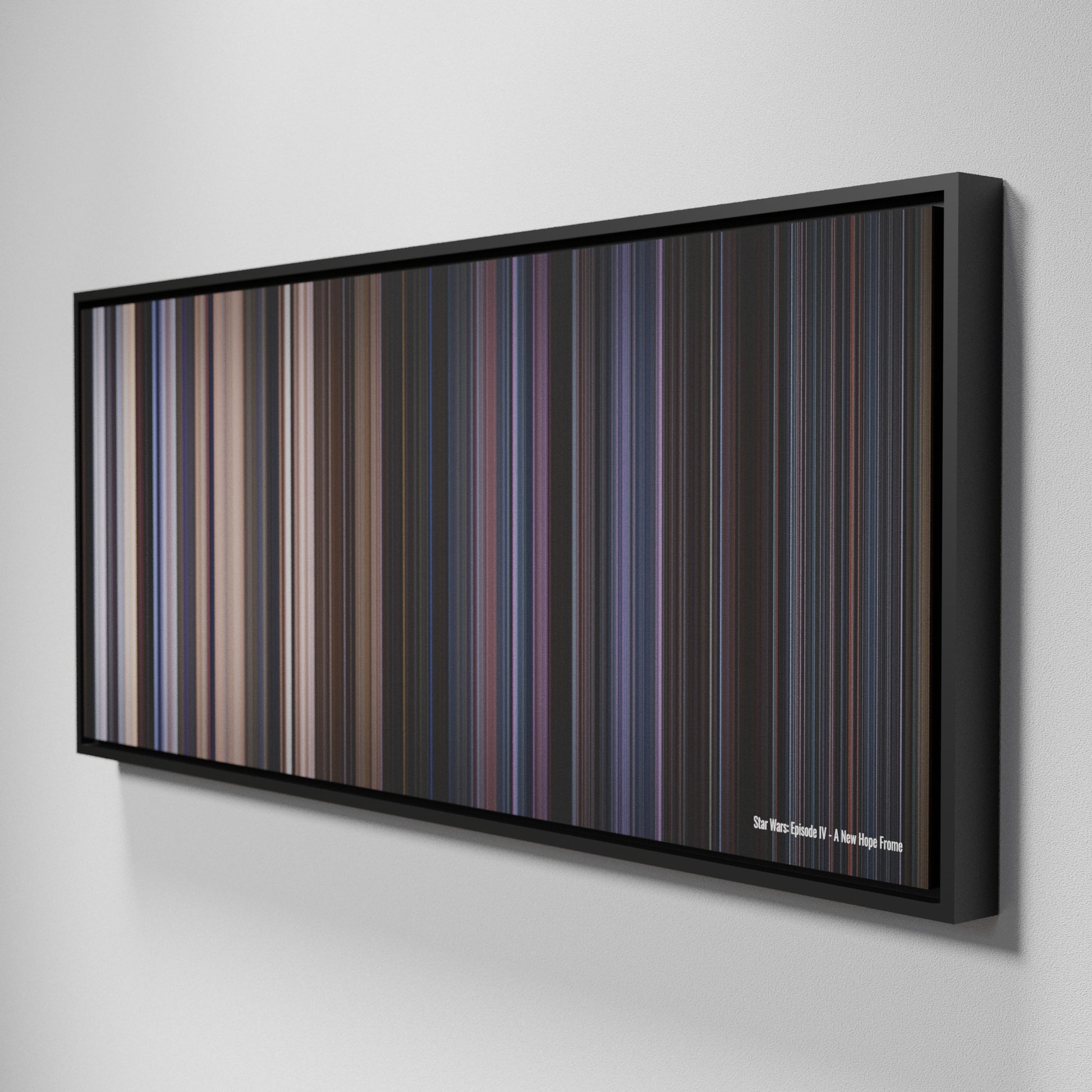 Side view of Framed Buff's of Star Wars Frome on the wall