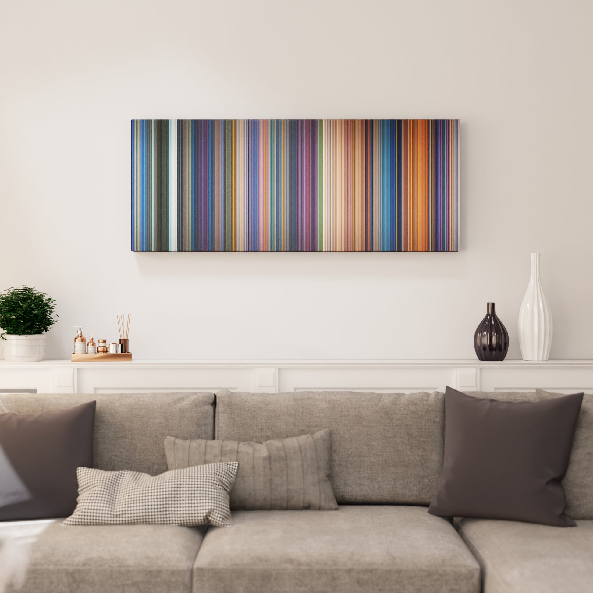 Living room interior with The Little Mermaid Frome on the wall