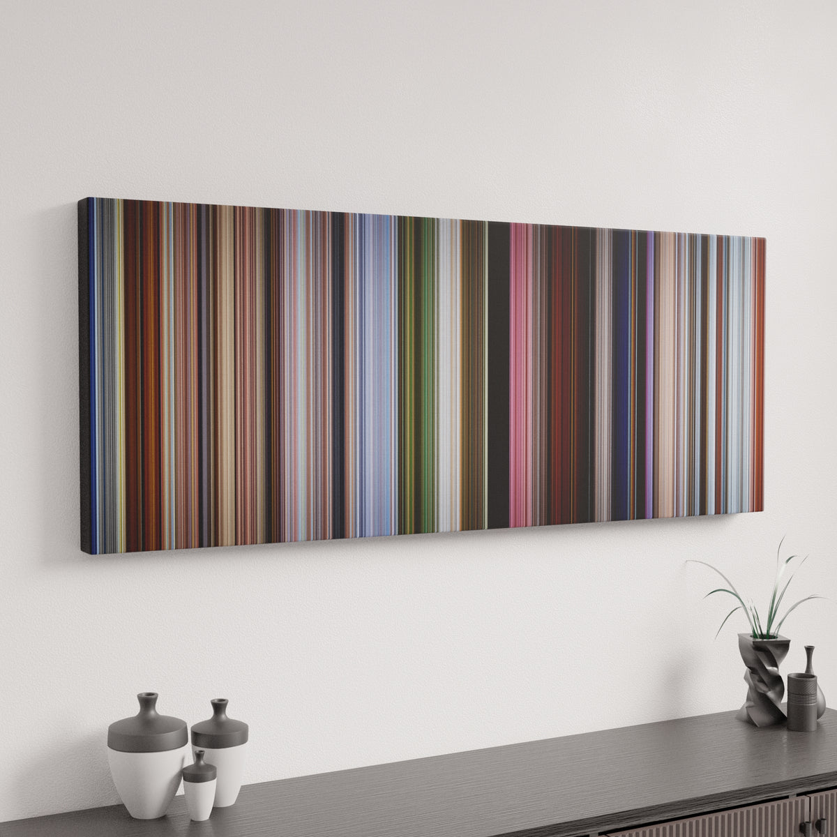 Up canvas art in modern interior - movie color palette
