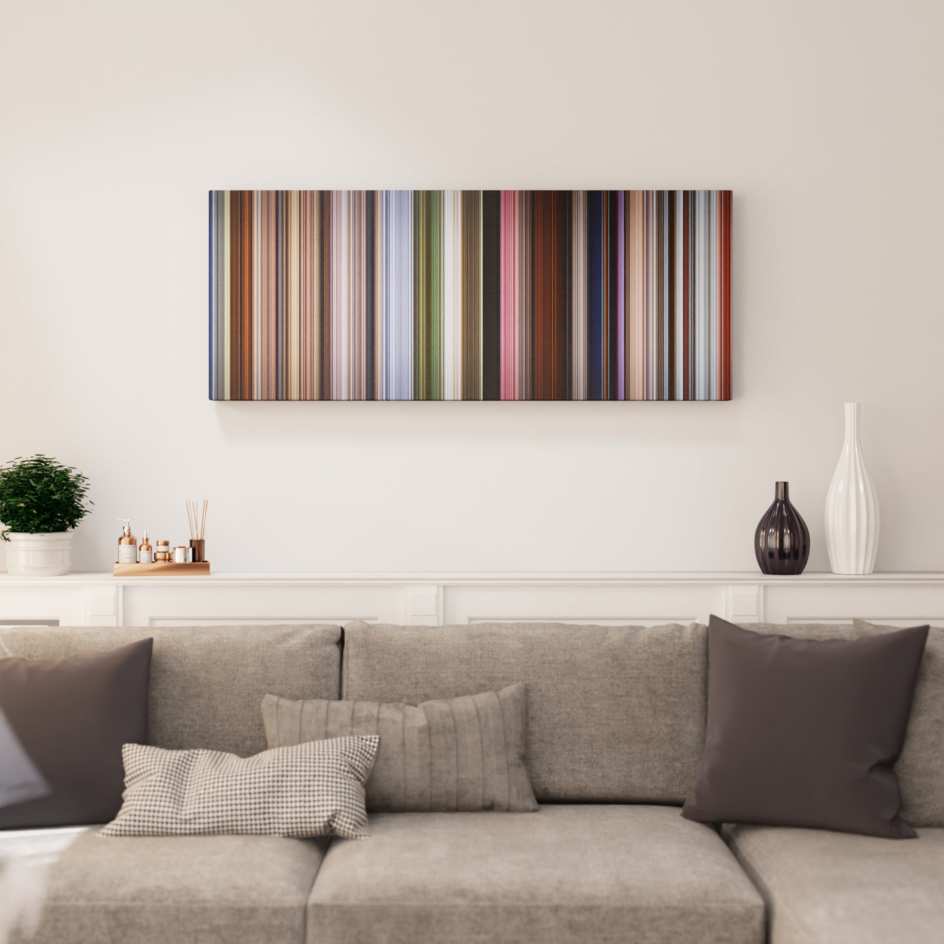 Living room interior with Up Frome on the wall