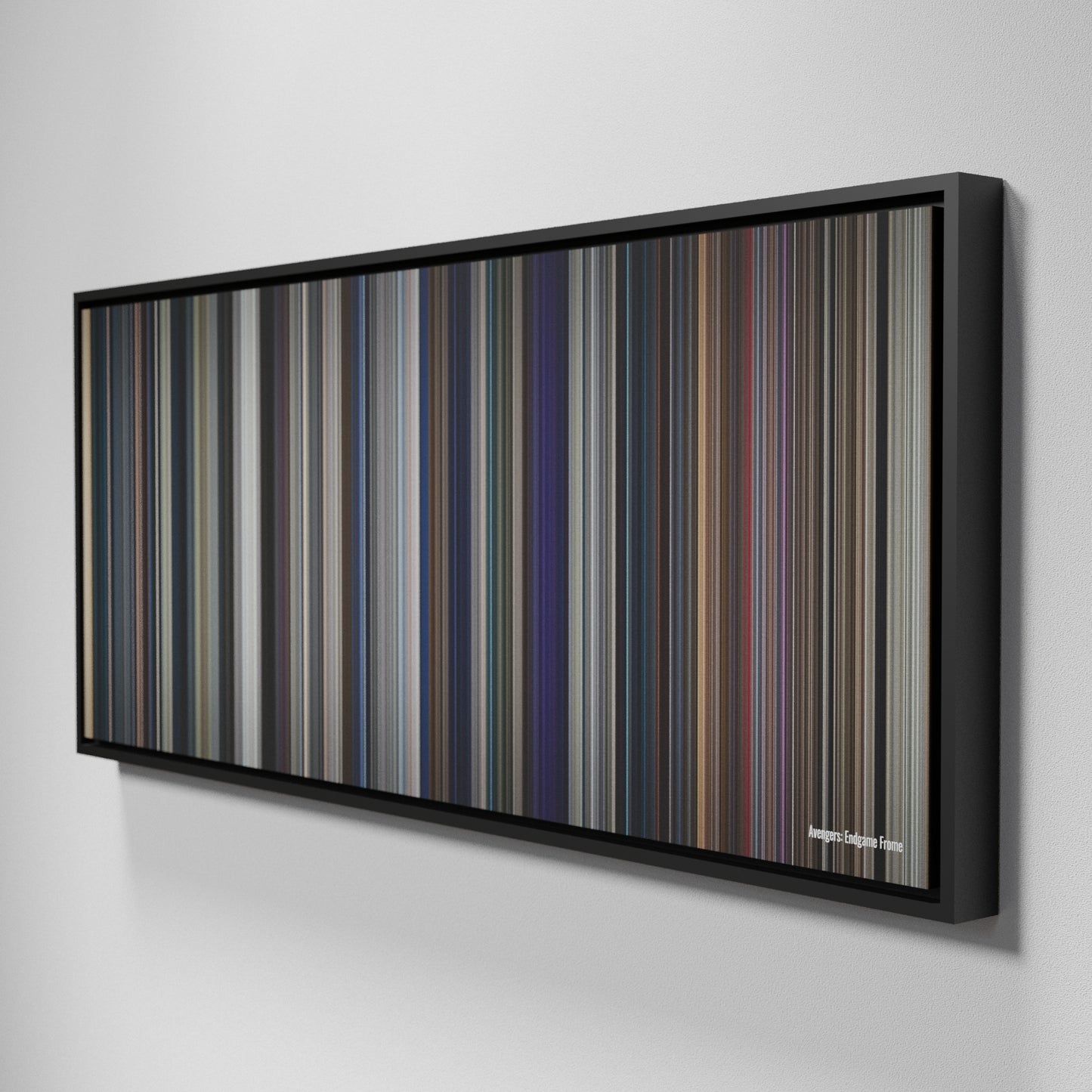 Side view of Framed Buff's of Avengers: Endgame Frome on the wall