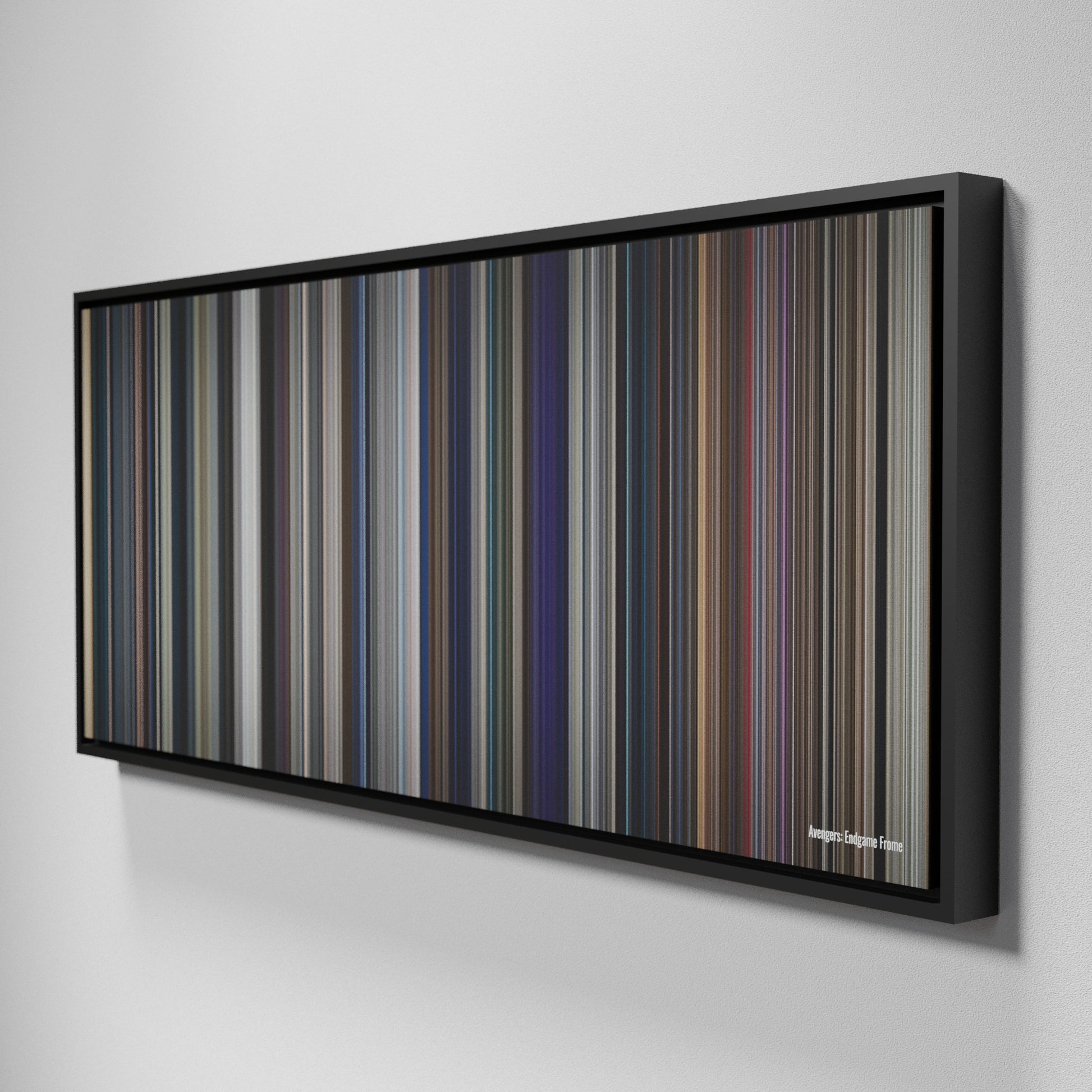 Side view of Framed Buff's of Avengers: Endgame Frome on the wall